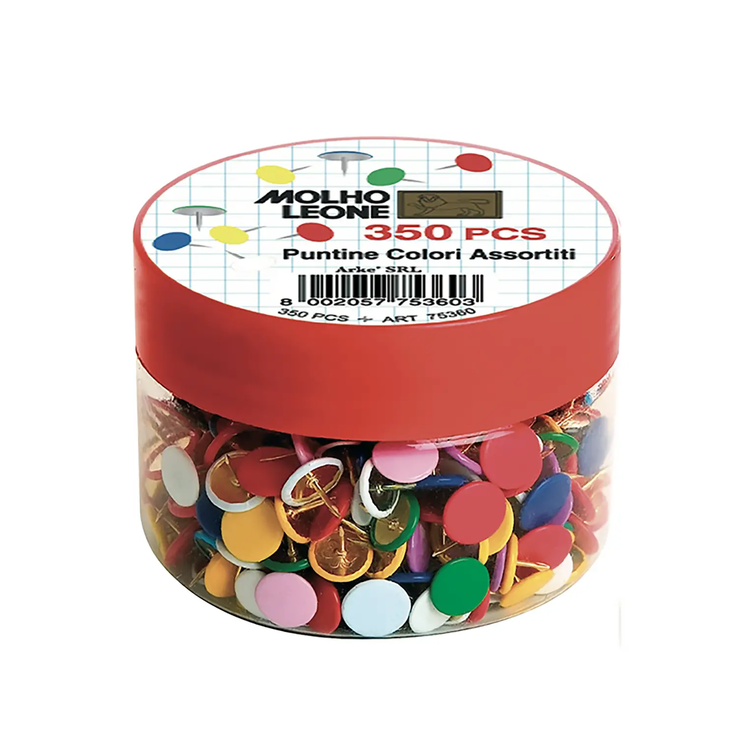Puntine Colorate 350 Pezzi – Pones con Testa Plastificata - Cancelleria varia