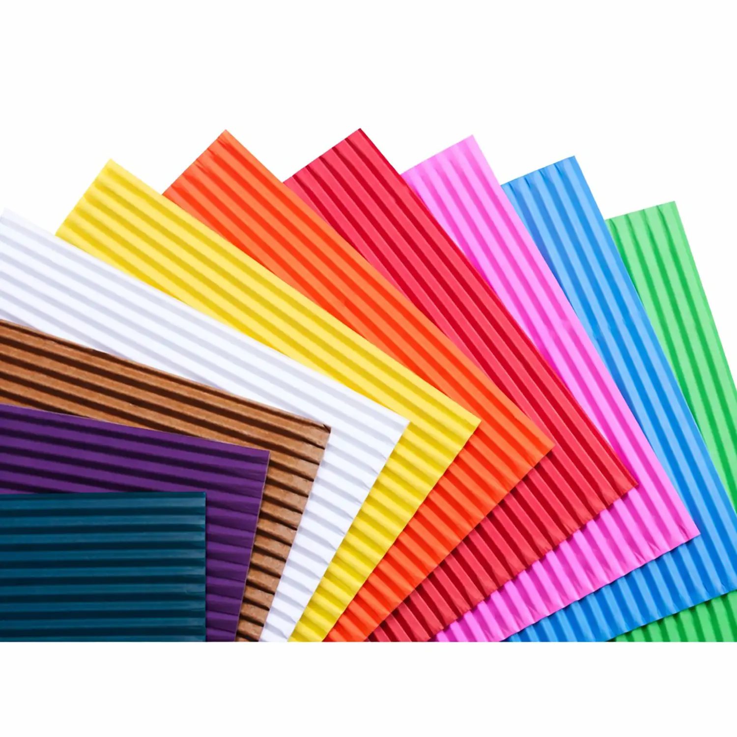 Cartoncino Ondulato Assortito 25x35 cm – 10 Fogli Colorati - Carta e cartoncino