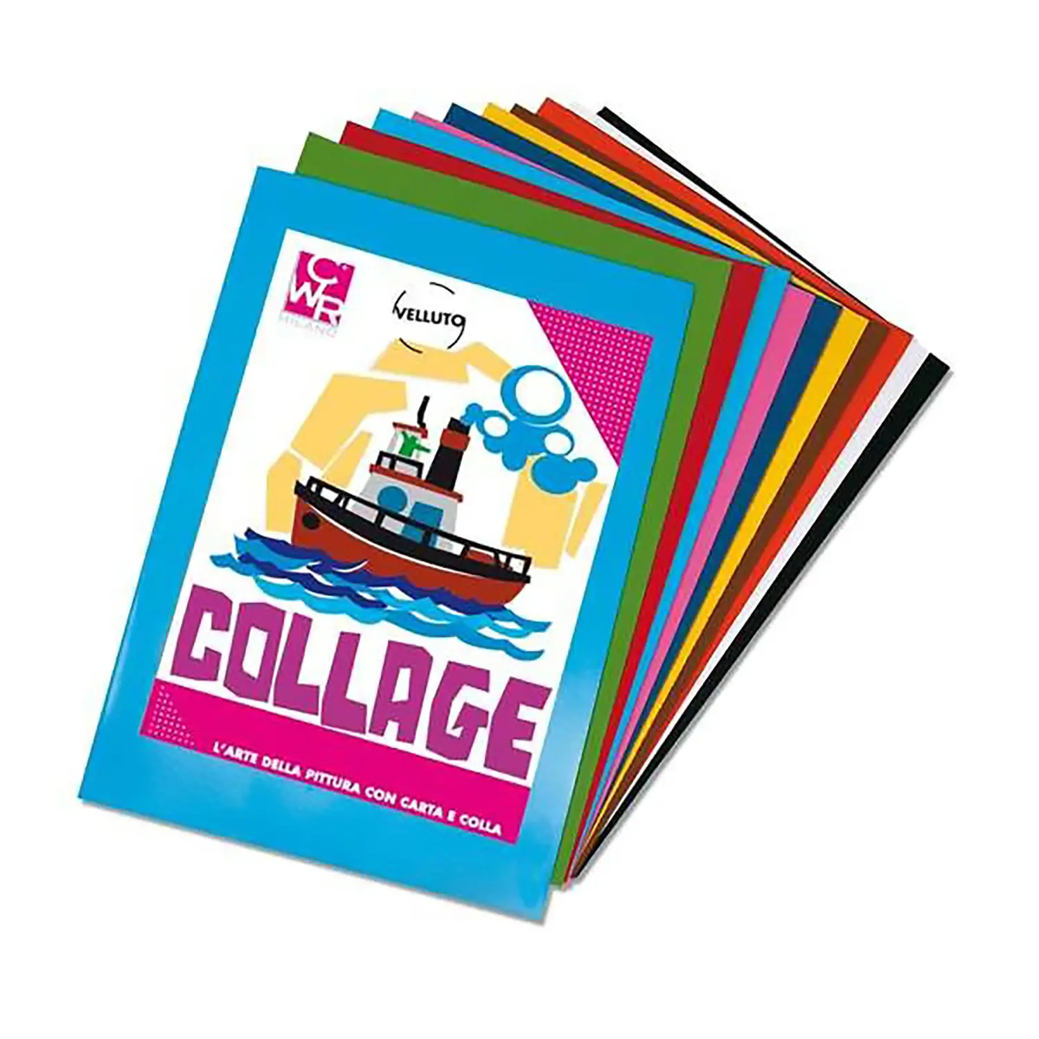 Carta Vellutata - Blocco 30 Fogli 35x50 cm - Colori Assortiti - Carta e cartoncino