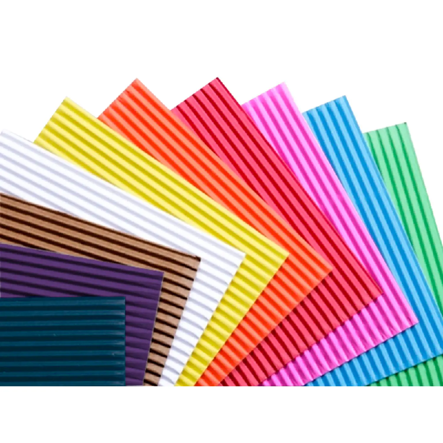 Cartoncino Ondulato Assortito 70x100 cm – 10 Fogli Colorati per Decorazioni e Scenografie - Carta e cartoncino