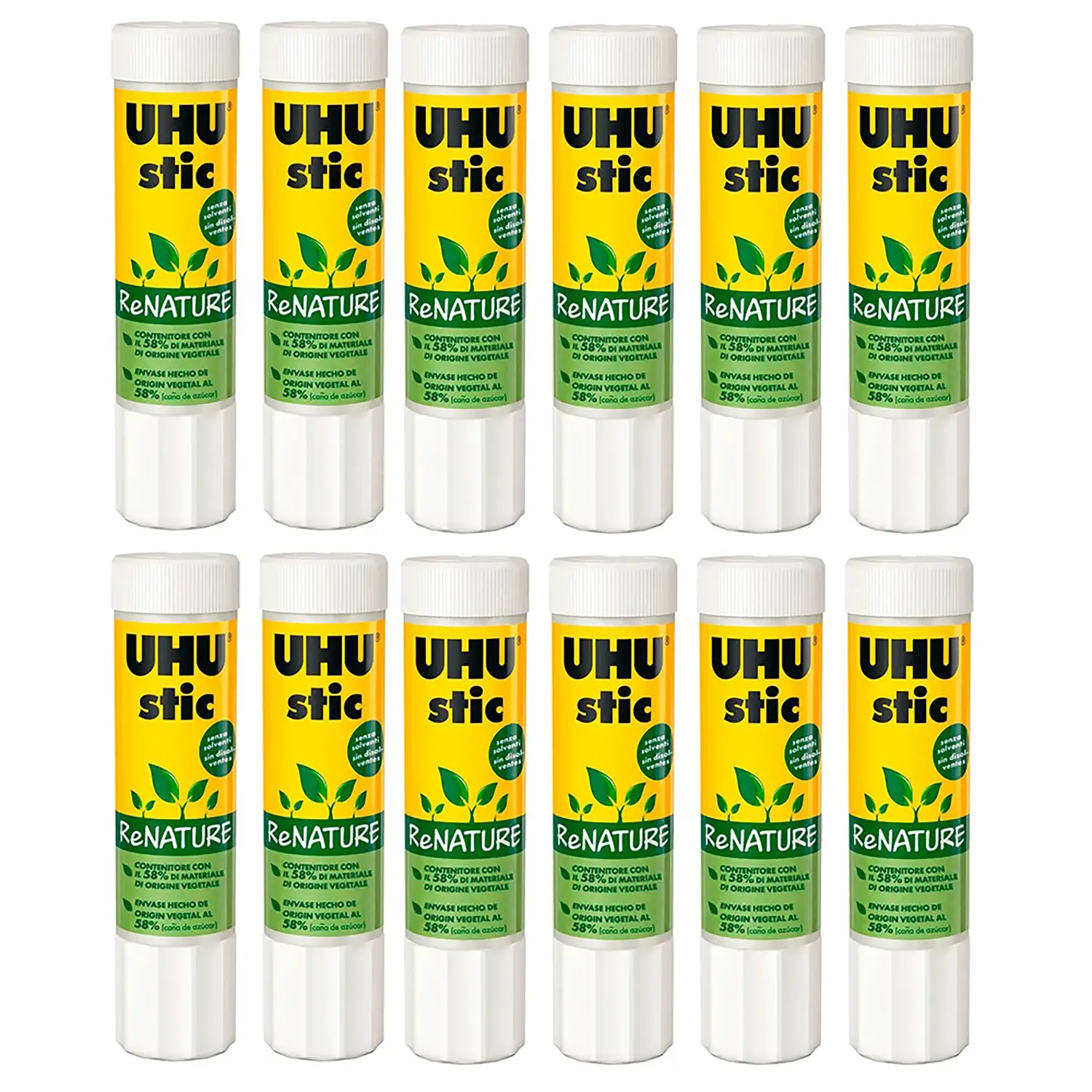 Colla Stick Uhu Renature 40 gr. 12 Pezzi - Nastri adesivi e colle