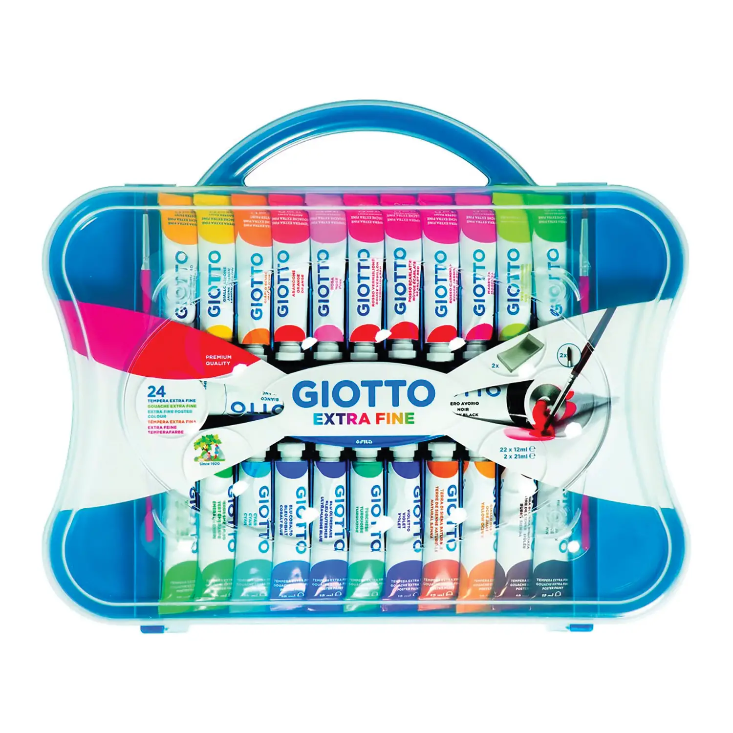 Colori a Tempera Giotto 12 ml – Astuccio da 24 Tubetti - Tempere