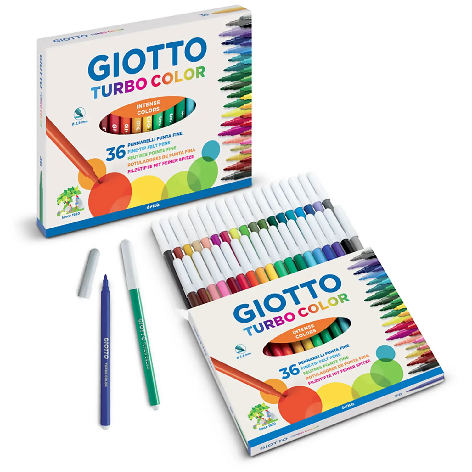 Pennarelli Turbo Color Giotto - Astuccio 36 Colori - Pennarelli
