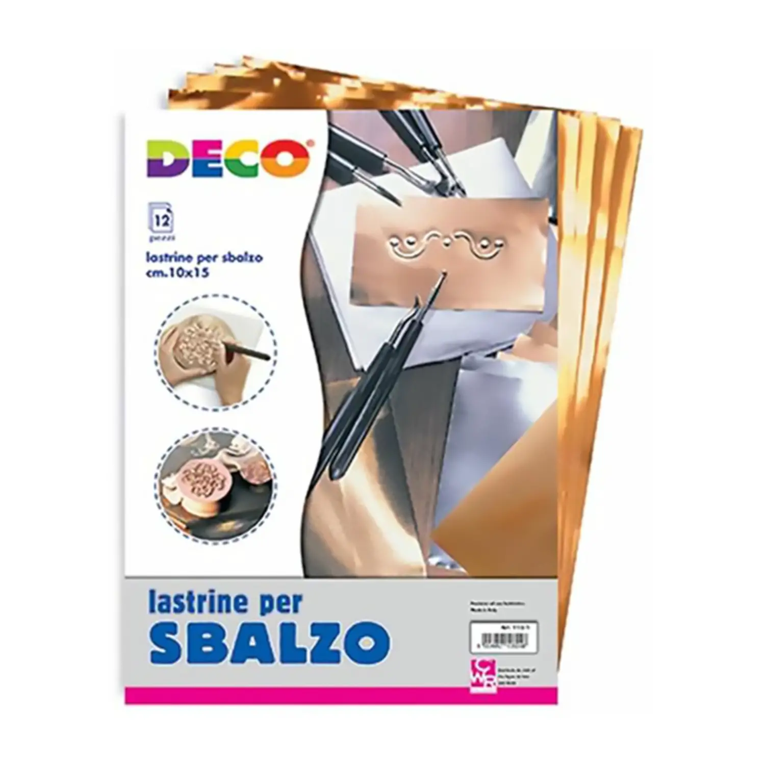 Set 12 Lastrine per Sbalzo in Alluminio Anodizzato – Colore Rame – 15x20 cm* - Pirografia Incisione Sbalzo