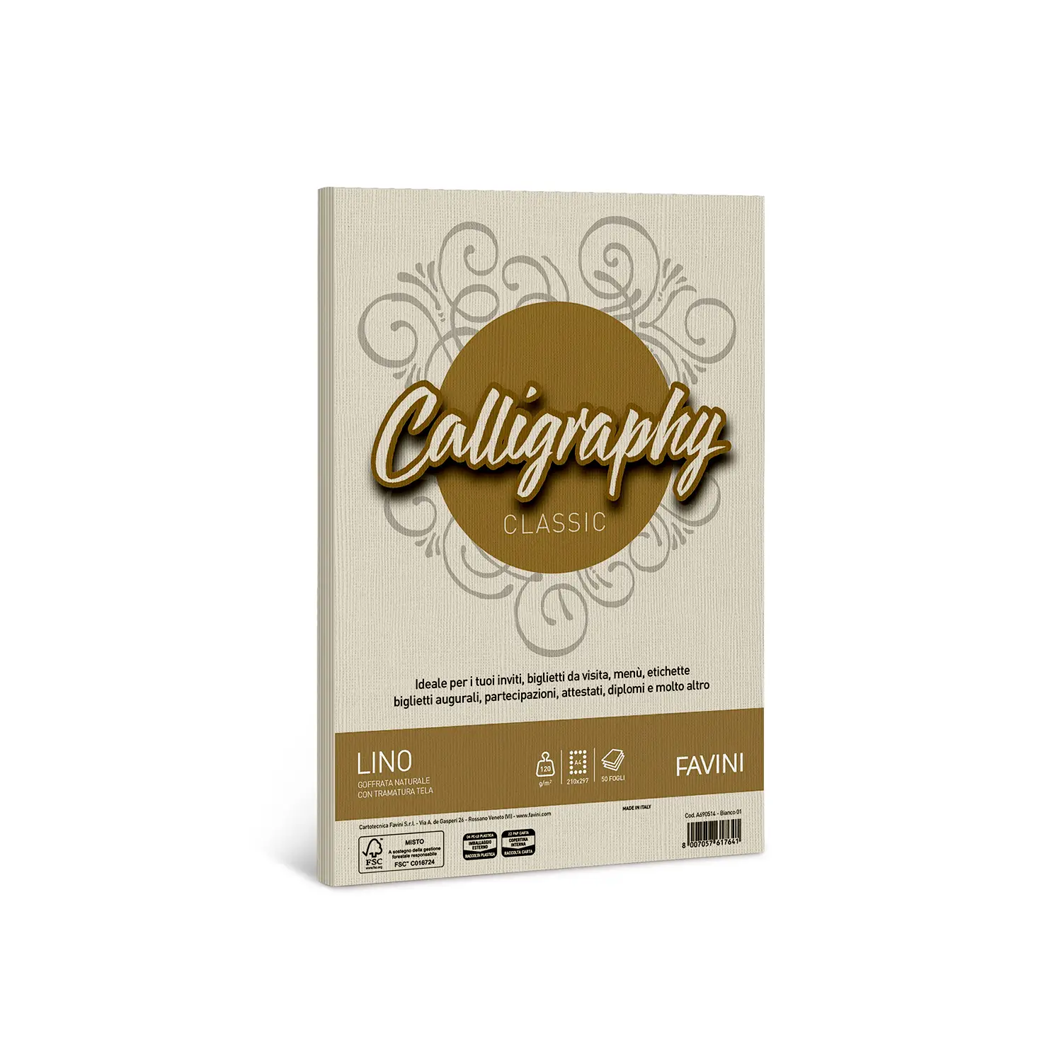 Carta Lino Calligraphy 120 gr - Avorio - Carta e cartoncino