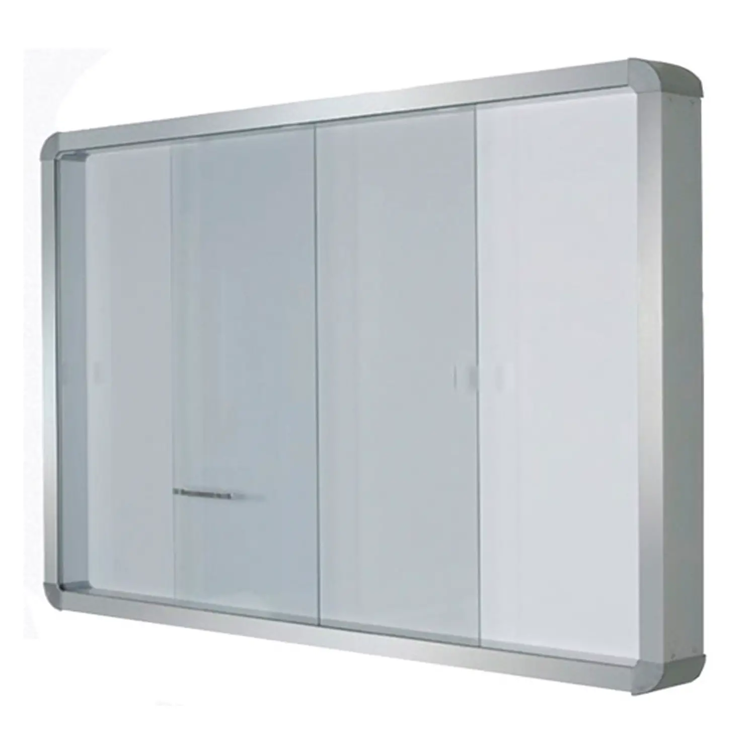 Bacheca Murale in Acciaio cm 45x60 con Ante Scorrevoli in Vetro e Serratura - espositori e bacheche