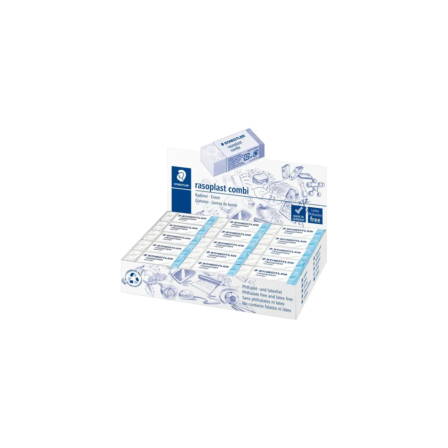 Gomma STAEDTLER Bi-Uso Rasoplast 526 B30 – Confezione da 30 Pezzi - Matite Temperini Gomme