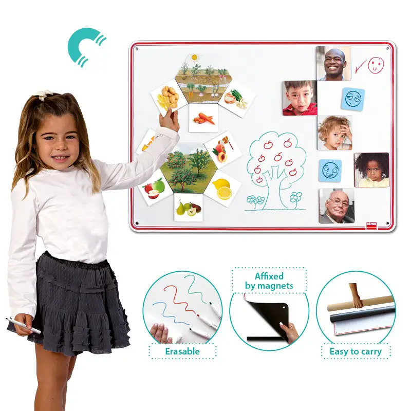 Akros Lavagna Magnetica Scrivibile Arrotolabile 70x50 cm – Lavagna Portatile - Lavagnette e carrelli