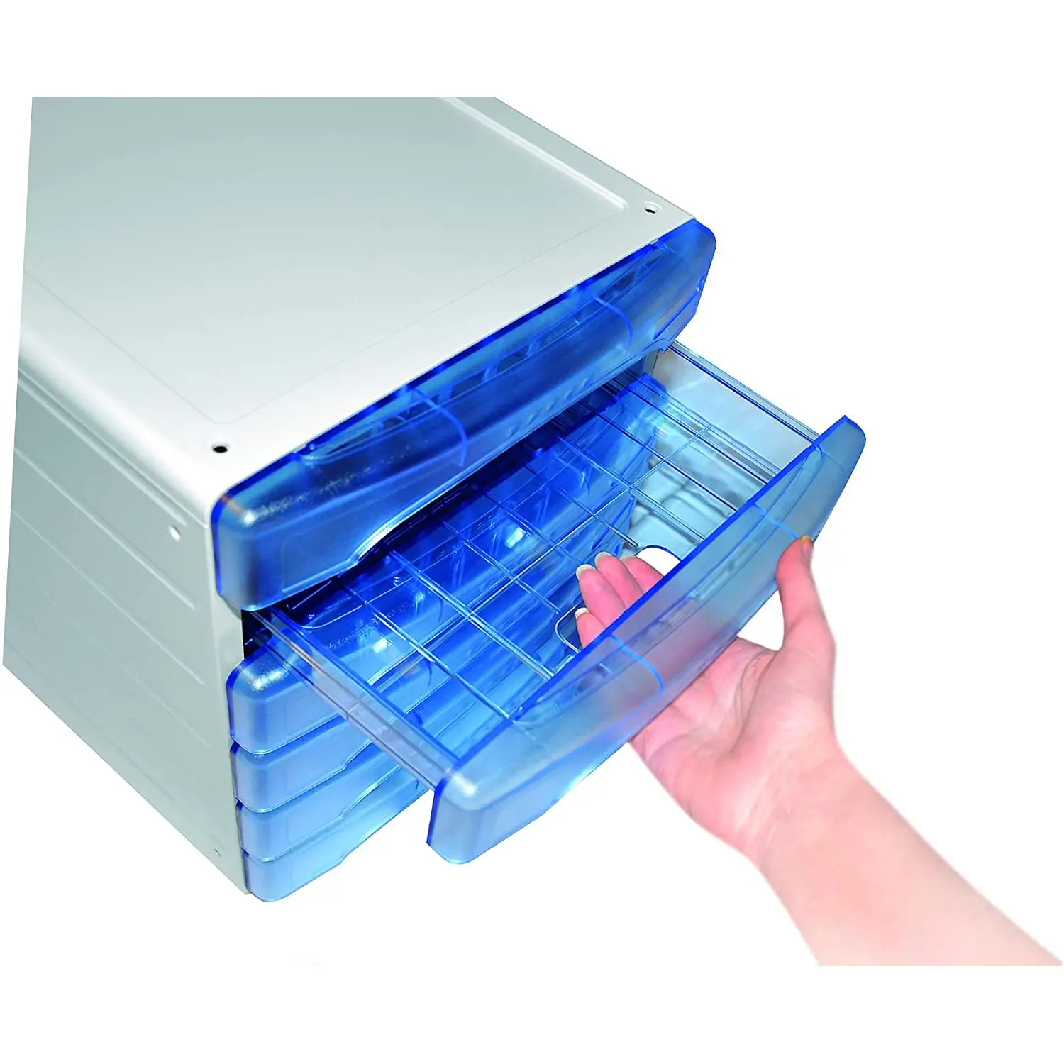 Cassettiera 4 Cassetti Olivia Azzurro – Organizzatore Documenti e Scrivania - Accessori ufficio