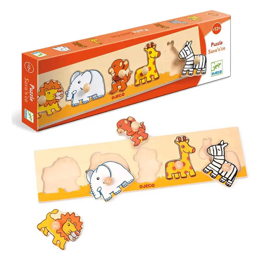 Gioco Incastri Amici della Savana - Incastri e puzzle in legno