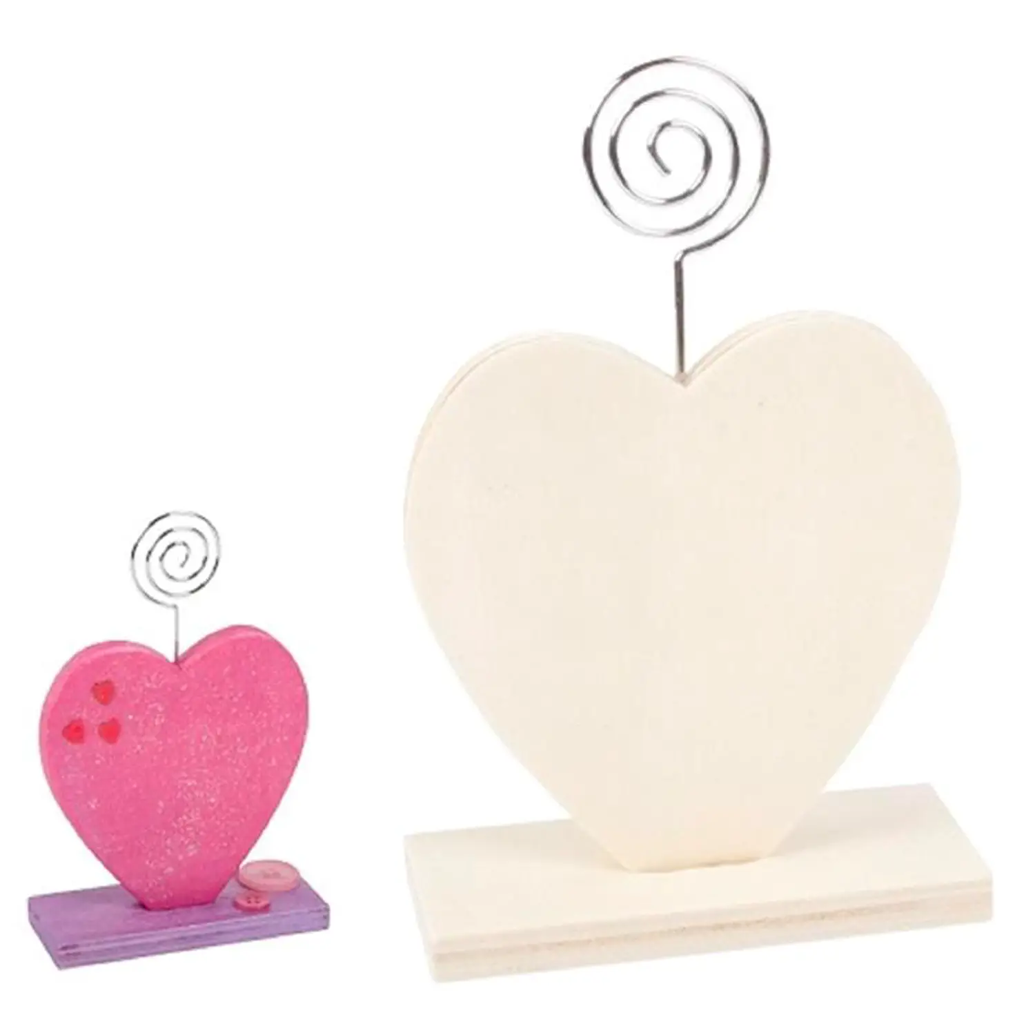 Memo Clip Cuore – Porta Memo Decorativo - Soggetti in legno