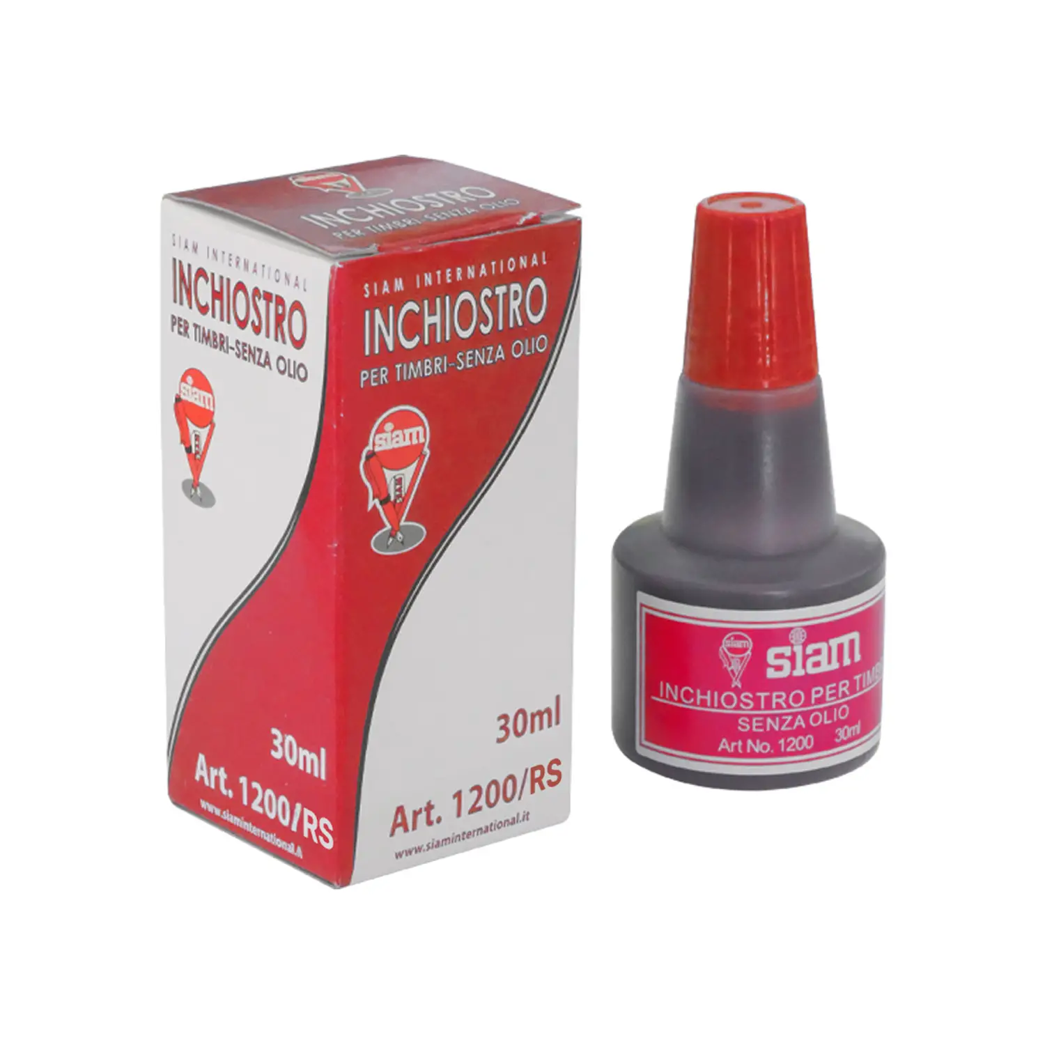 Inchiostro per Timbri in Gomma Rosso – Flacone da 25 gr - Cancelleria varia