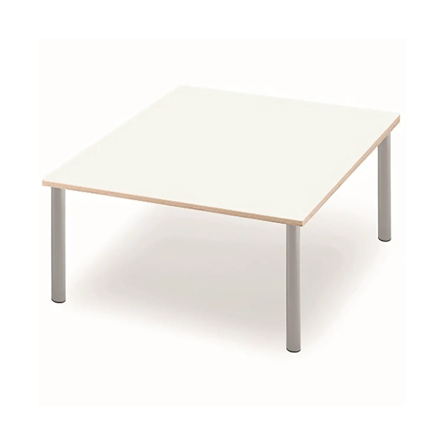Tavolo Quadrato G.ferro 128x128x64h / Avorio Grigio Metallizzato - Arredo scuola dell'obbligo