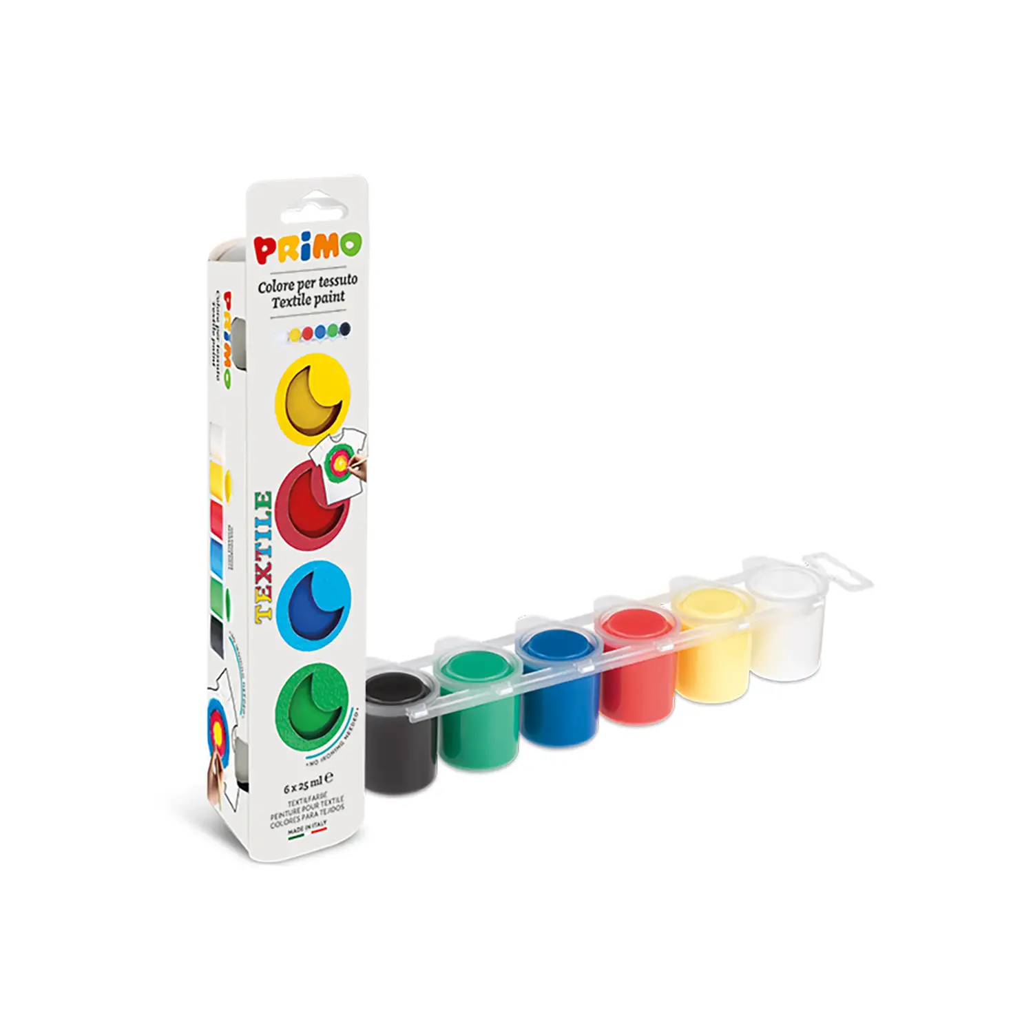 Colore Acrilico Primo per Tessuto 6x25 ml. - Tempere