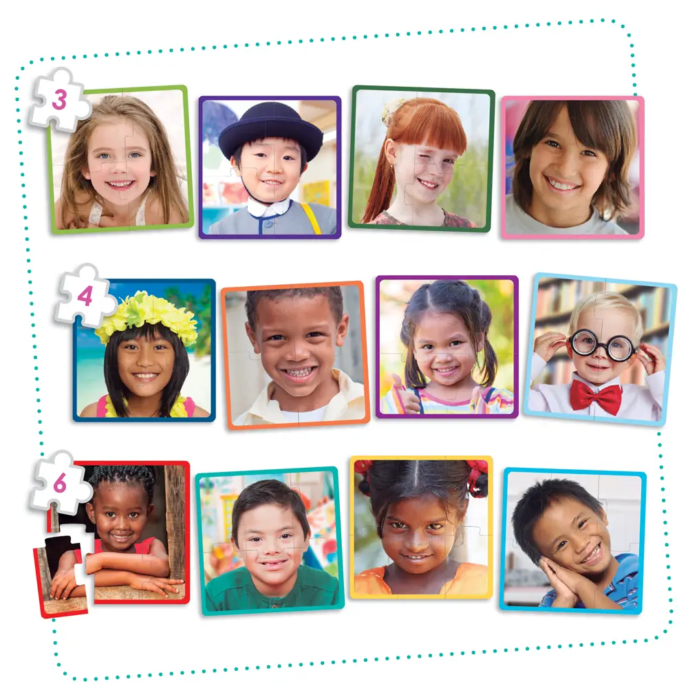 Puzzle Foto Progressivi Bambini Felici – Impara Emozioni e Diversità Giocando - Linguaggio delle emozioni