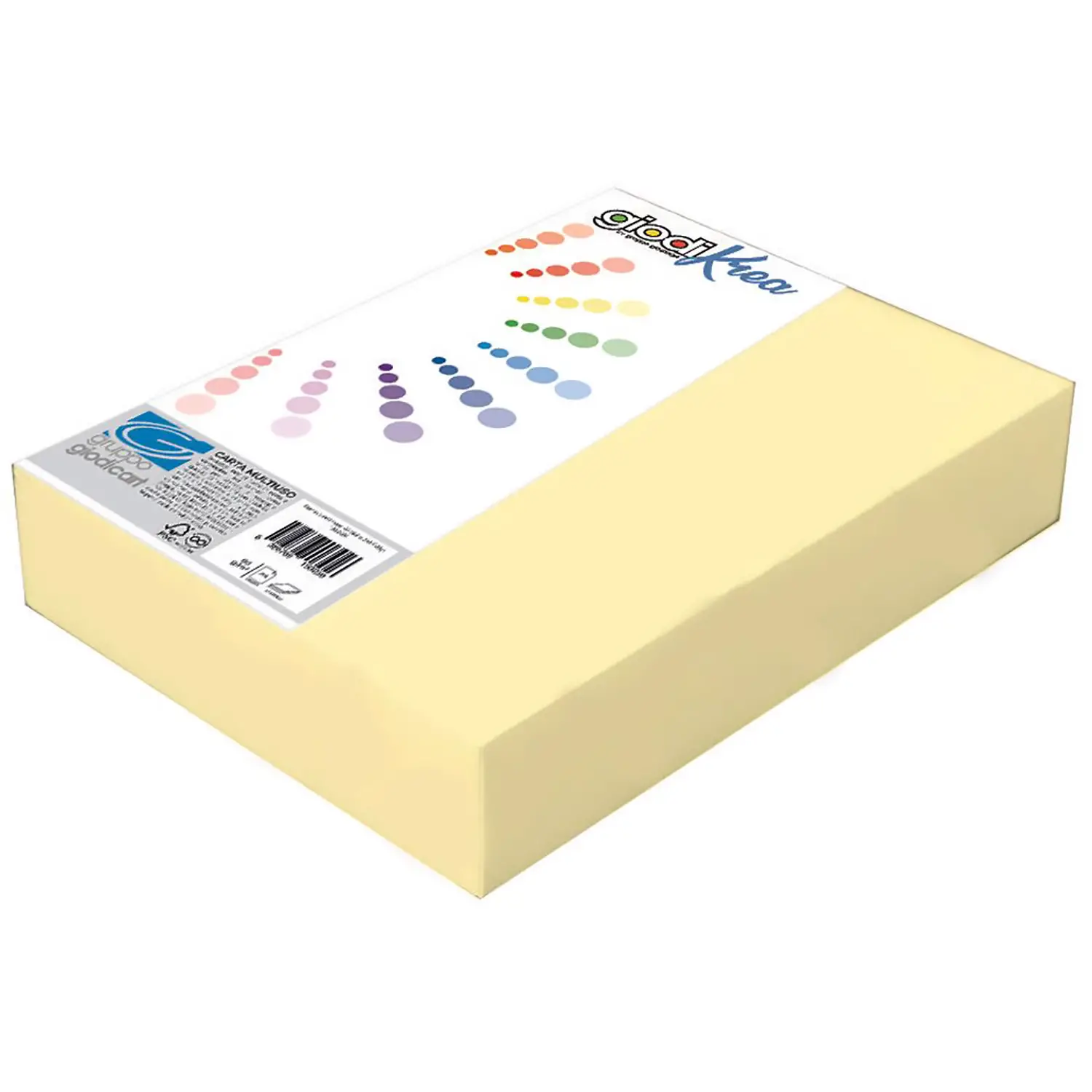 Risma A4 Carta Giodikrea 80 gr - 250 Fogli Giallo Pastello - Carta e cartoncino
