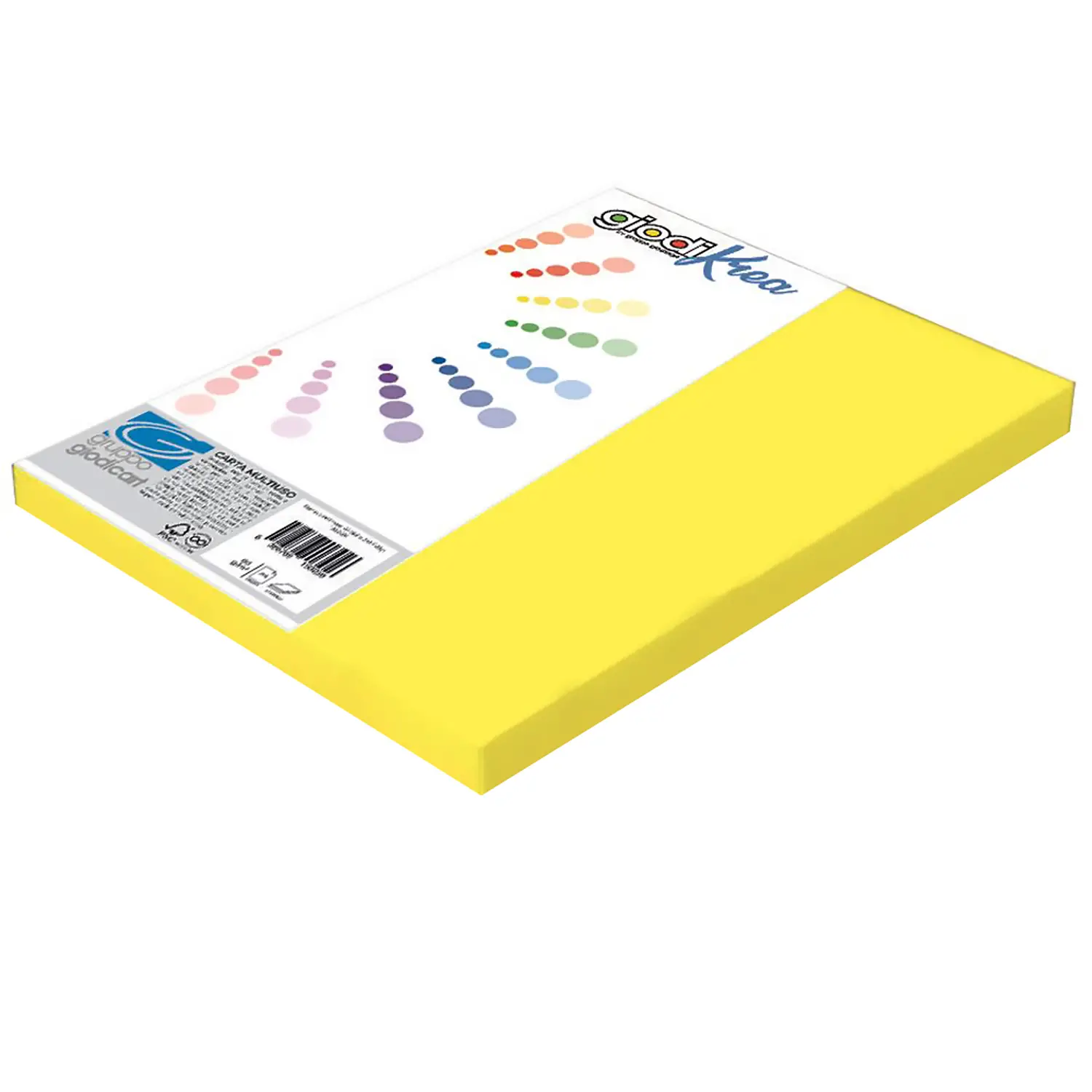 Risma Cartoncino Liscio-Ruvido A4 Giodikrea – Giallo – 50 Fogli - Carta e cartoncino