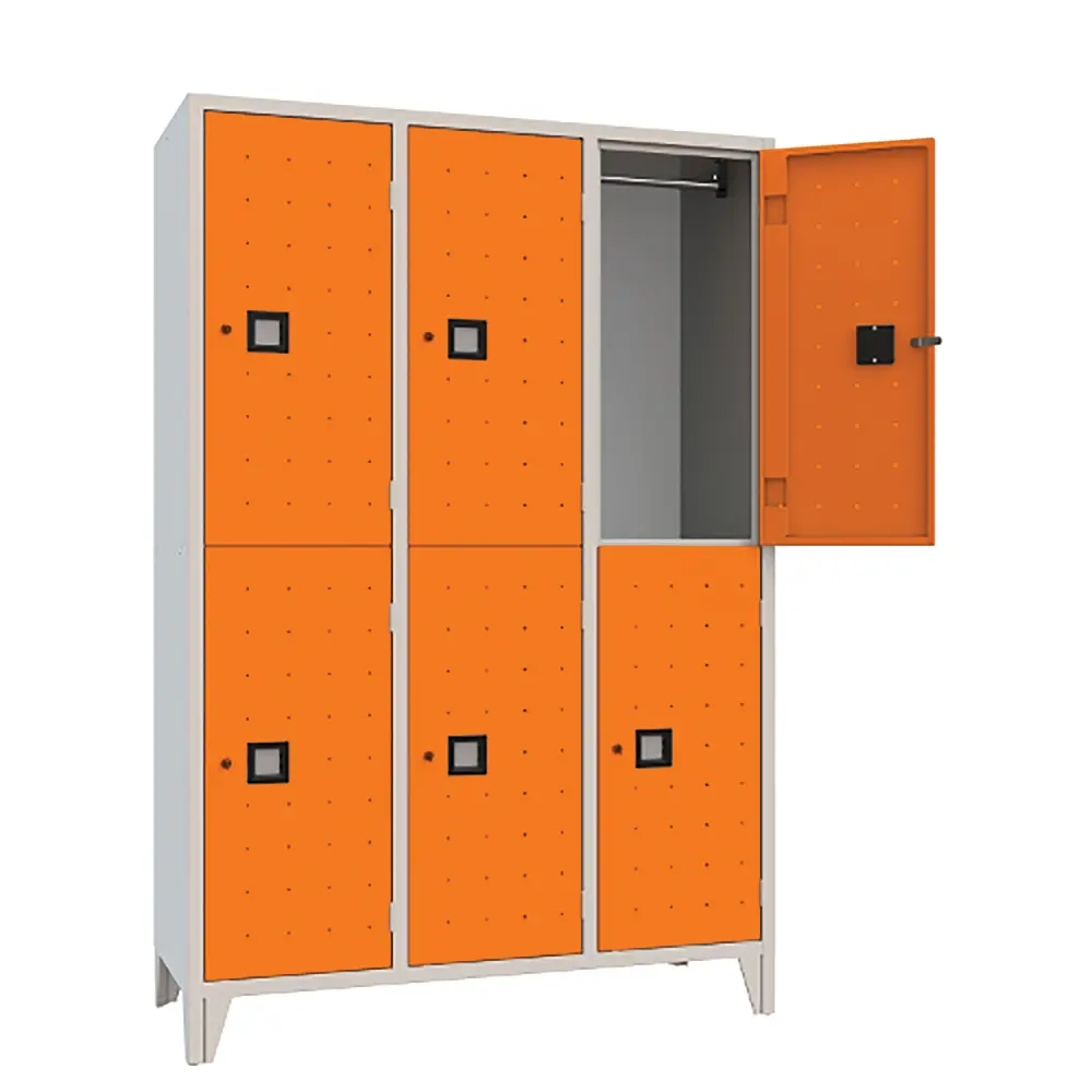 Armadio Casellario Quadro 6 Posti Ante Arancio- Conforme CAM - Arredo archivio