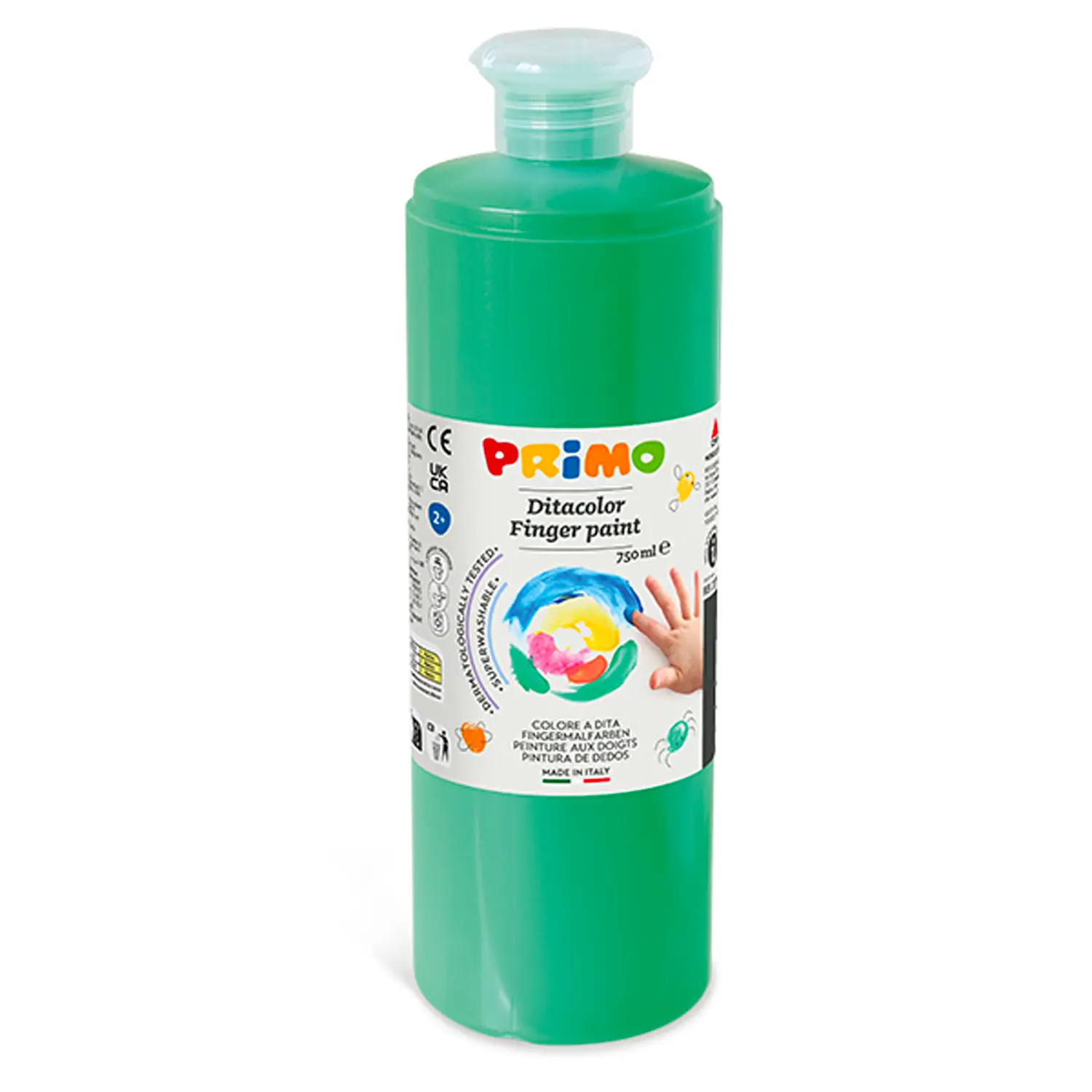 Colori a Dita Primo ml. 750 Verde Brillante - Tempere