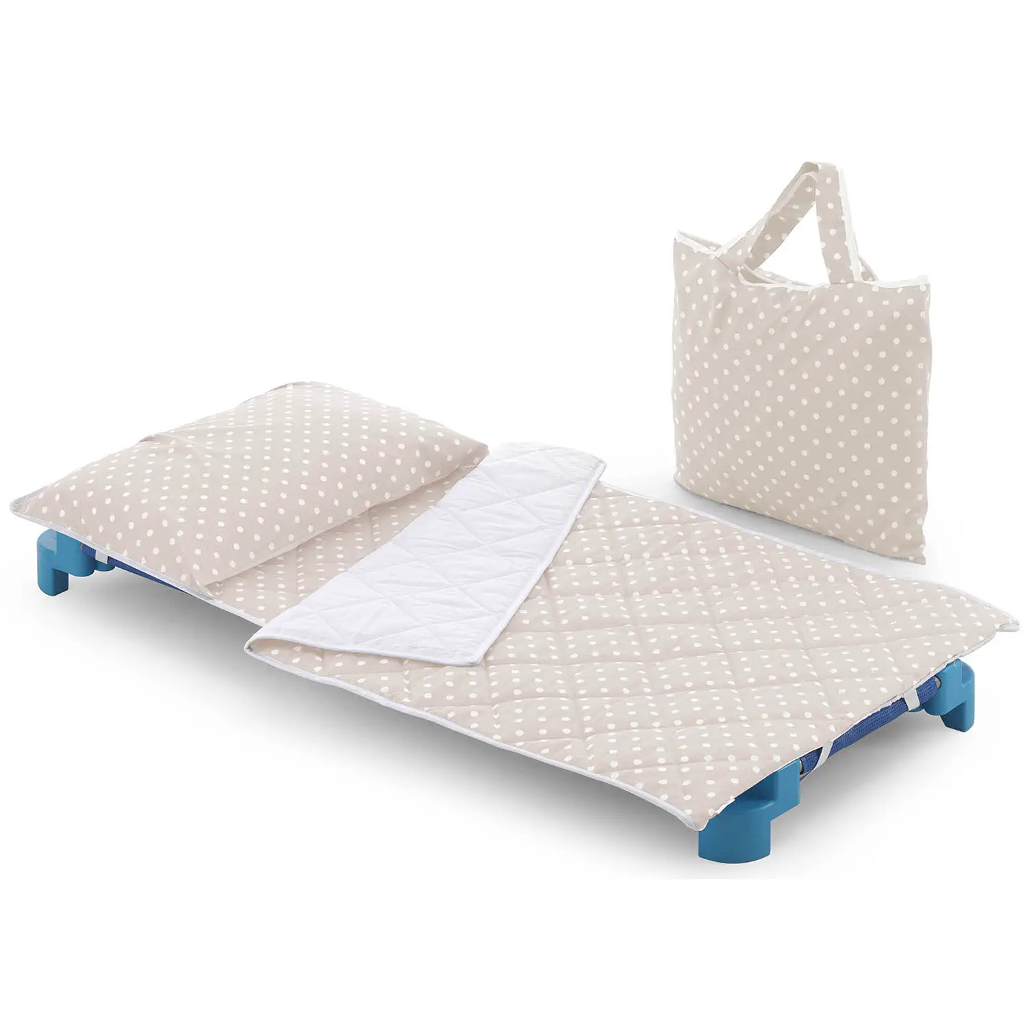 Set Brandina Sotto-Sopra con Borsa Fantasia Pois Tortora - Zona Nanna