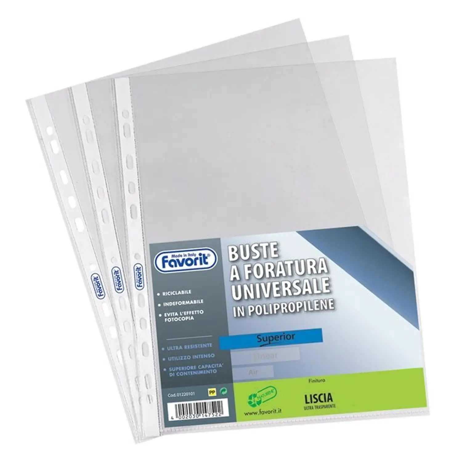 Buste con Perforazione Superior cm. 23x33 Lisce 25 Pezzi - Archiviazione