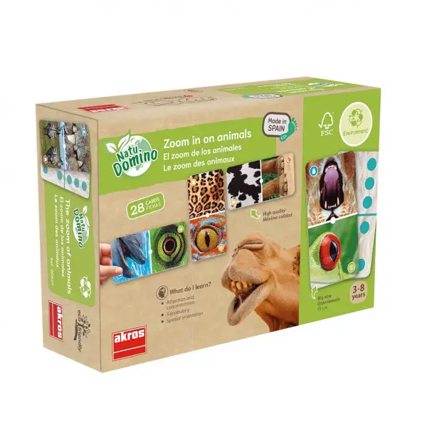 Domino Maxi Dettagli Animali – Gioco Educativo per Bambini - Memory e Domino