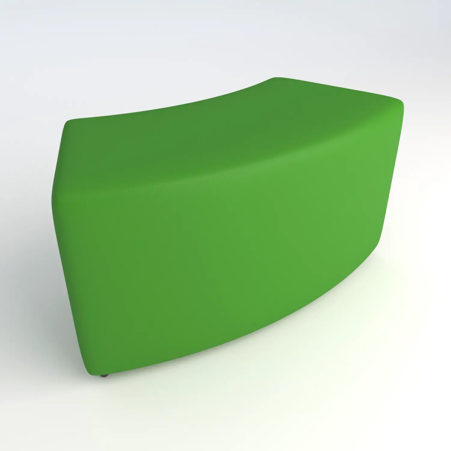 Pouf Ecopelle Ignifugo Curvo 45. H 46 Verde Per Ambienti Scolastici Innovativi - Salottini e arredi morbidi