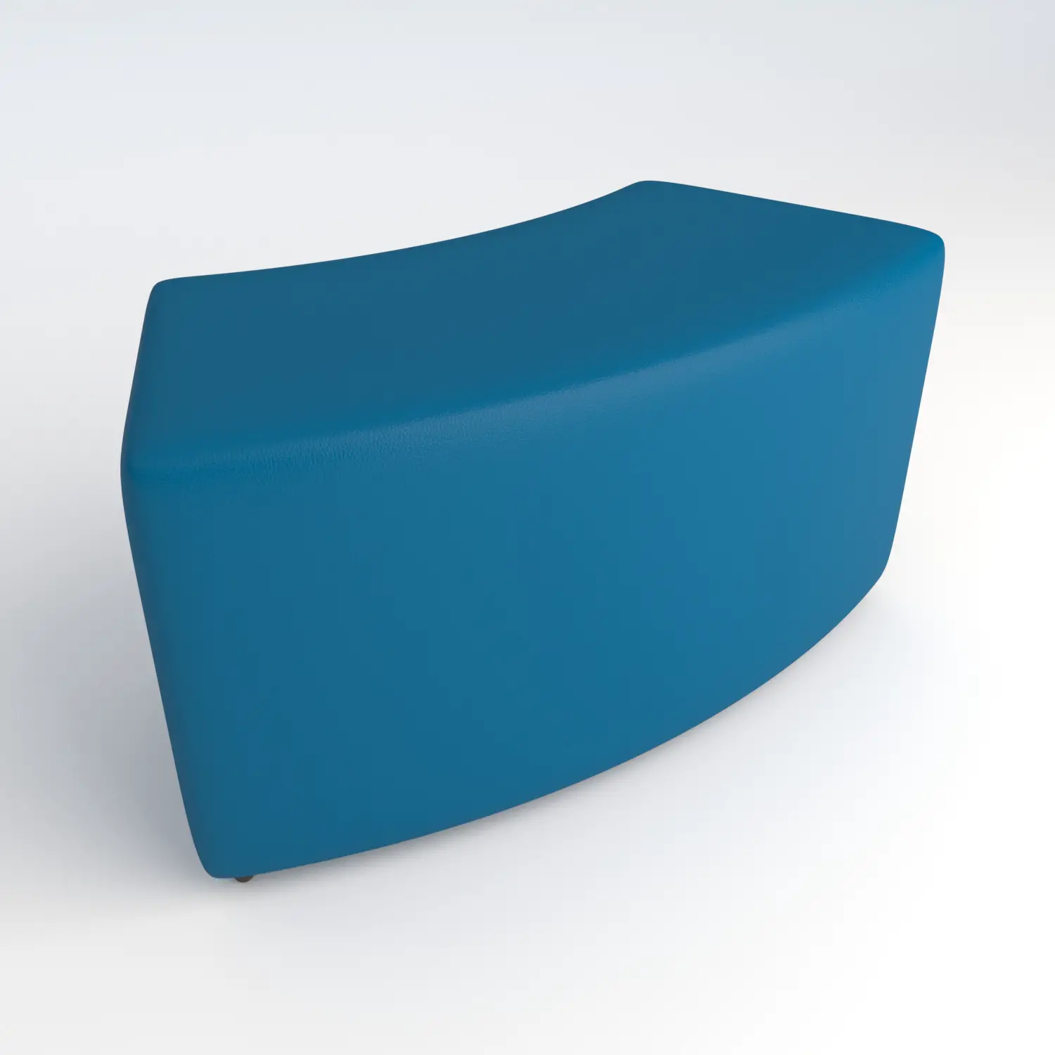 Pouf Ecopelle Ignifugo Curvo 45. H 46 Azzurro Per Ambienti Scolastici Innovativi - Salottini e arredi morbidi