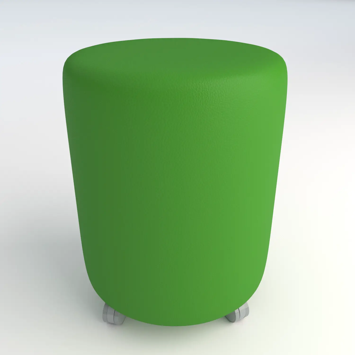 Pouf Ecopelle Ignifugo Tondo su Ruote H 46 Verde Per Ambienti Scolastici Innovativi - Salottini e arredi morbidi