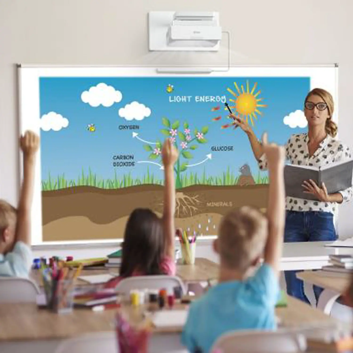 Schermo Interattivo con Videoproiettore Laser EPSON e Lavagna 100" - Supporti multimediali