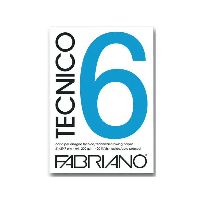 Album da Disegno Tecnico Fabriano F6 Ruvido – 25x35 cm, 20 Fogli - Carta e cartoncino