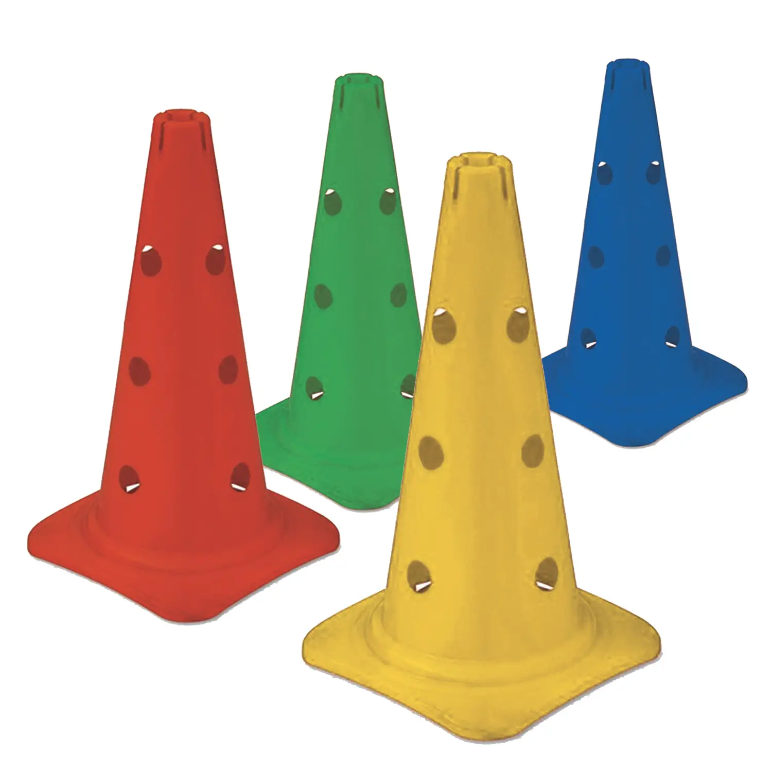 Coni Psicomotricità a 12 fori Altezza 43 cm. Set 4 Colori - Percorsi psicomotori