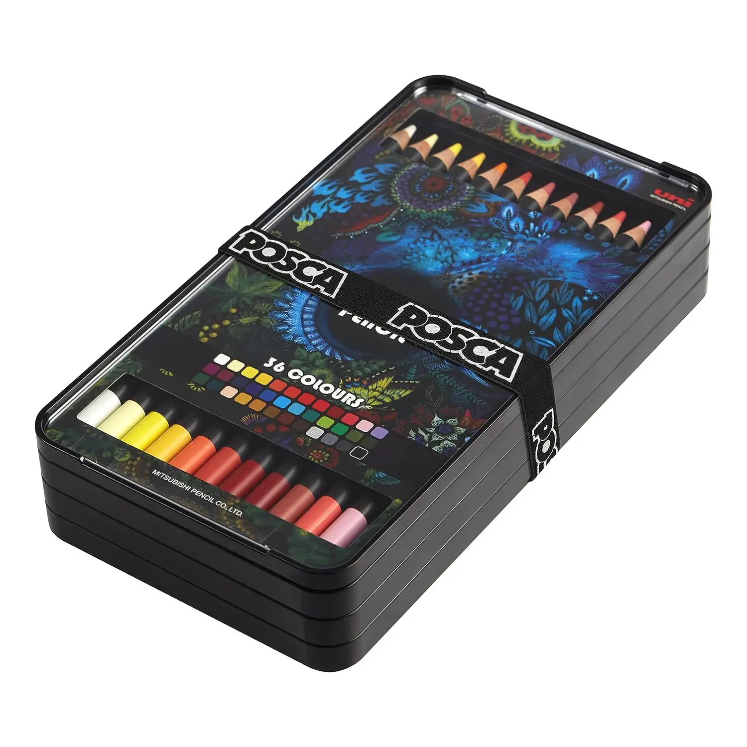 Pastelli Colorati Uni Posca Pencil – Astuccio 36 Colori | Matite Colorate Professionali - Pastelli