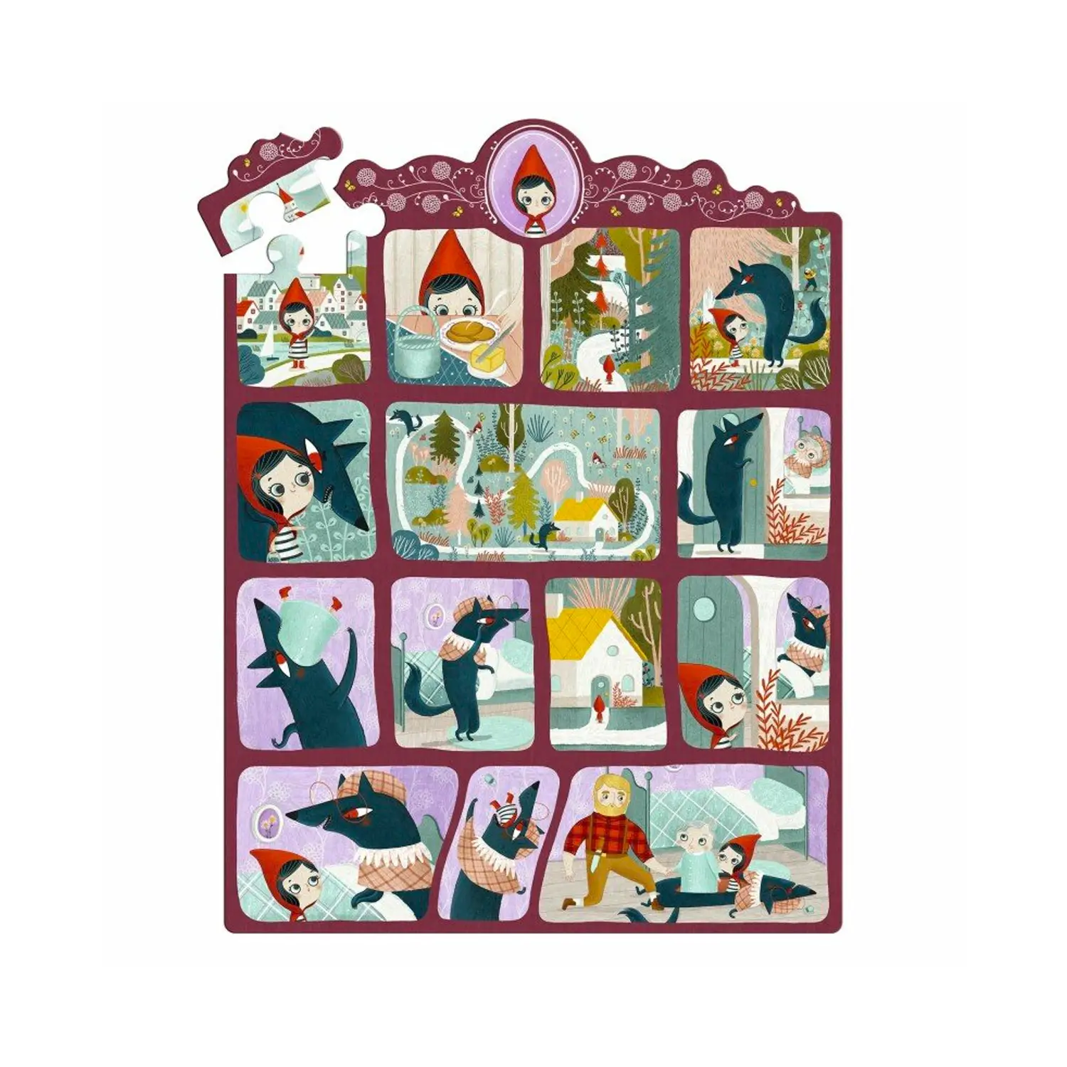 Puzzle Favole da Raccontare: Le Avventure di Cappuccetto Rosso, 35 Tessere in Cartone - Puzzle in cartone
