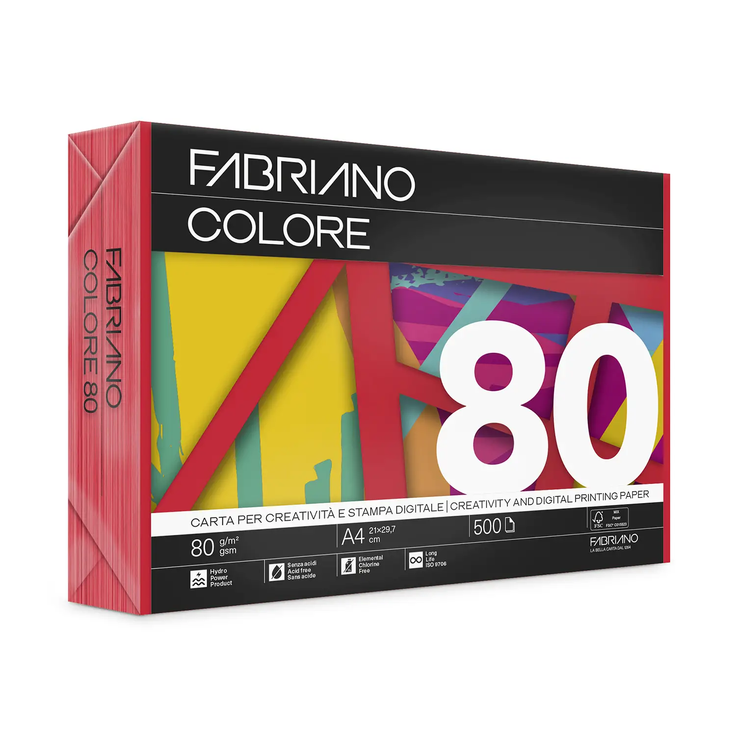 Carta Per Fotocopie Fabriano Colore 80 Gr/mq A4 Rosso Risma 500 Fogli - Carta e cartoncino