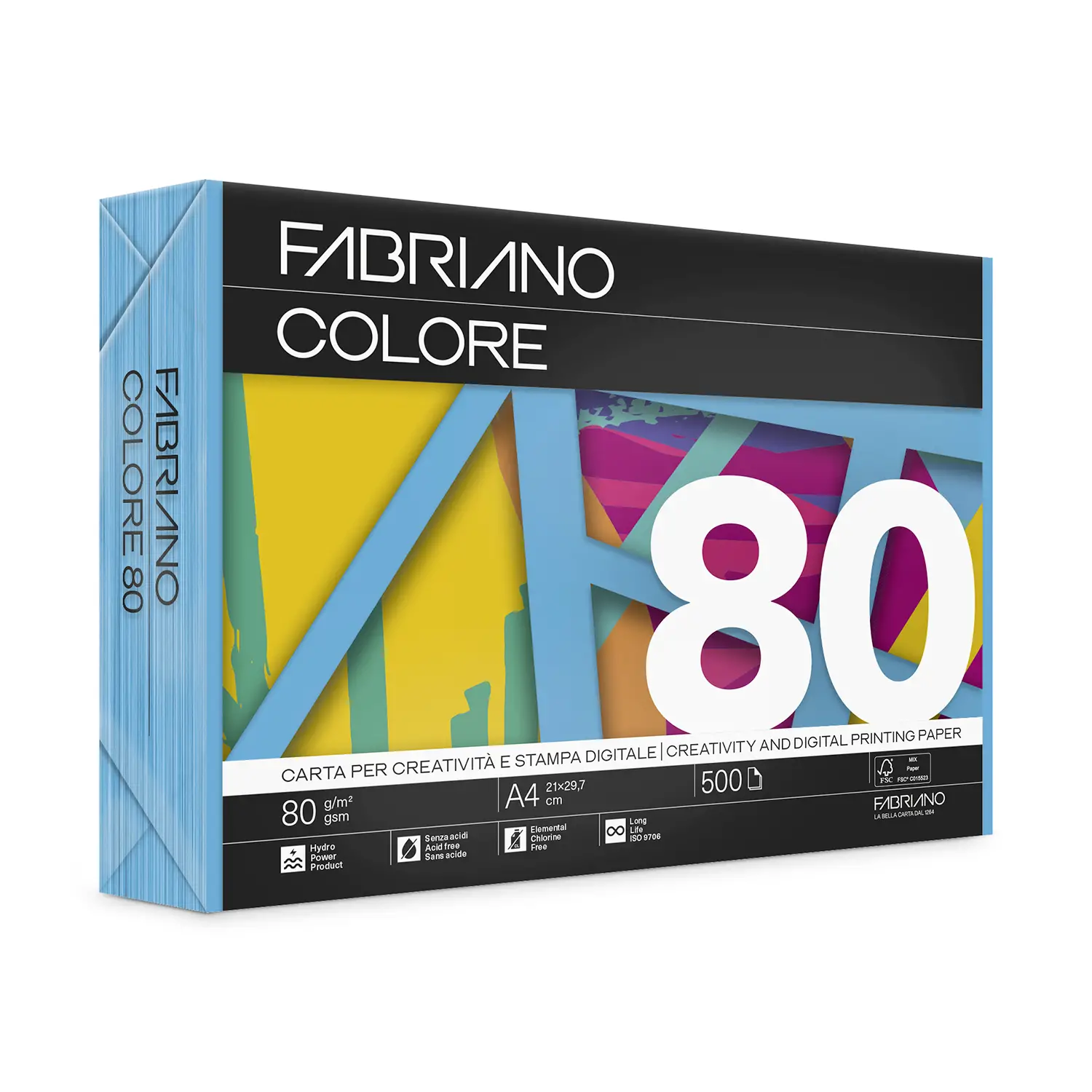 Carta Per Fotocopie Fabriano Colore 80 Gr/mq A4 Azzurro Risma 500 Fogli - Carta e cartoncino