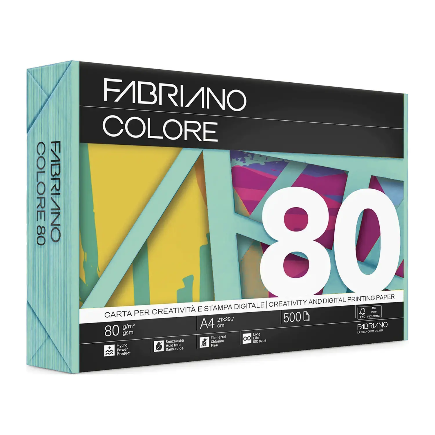 Carta Per Fotocopie Fabriano Colore 80 Gr/mq A4 Acquamarina Risma 500 Fogli - Carta e cartoncino