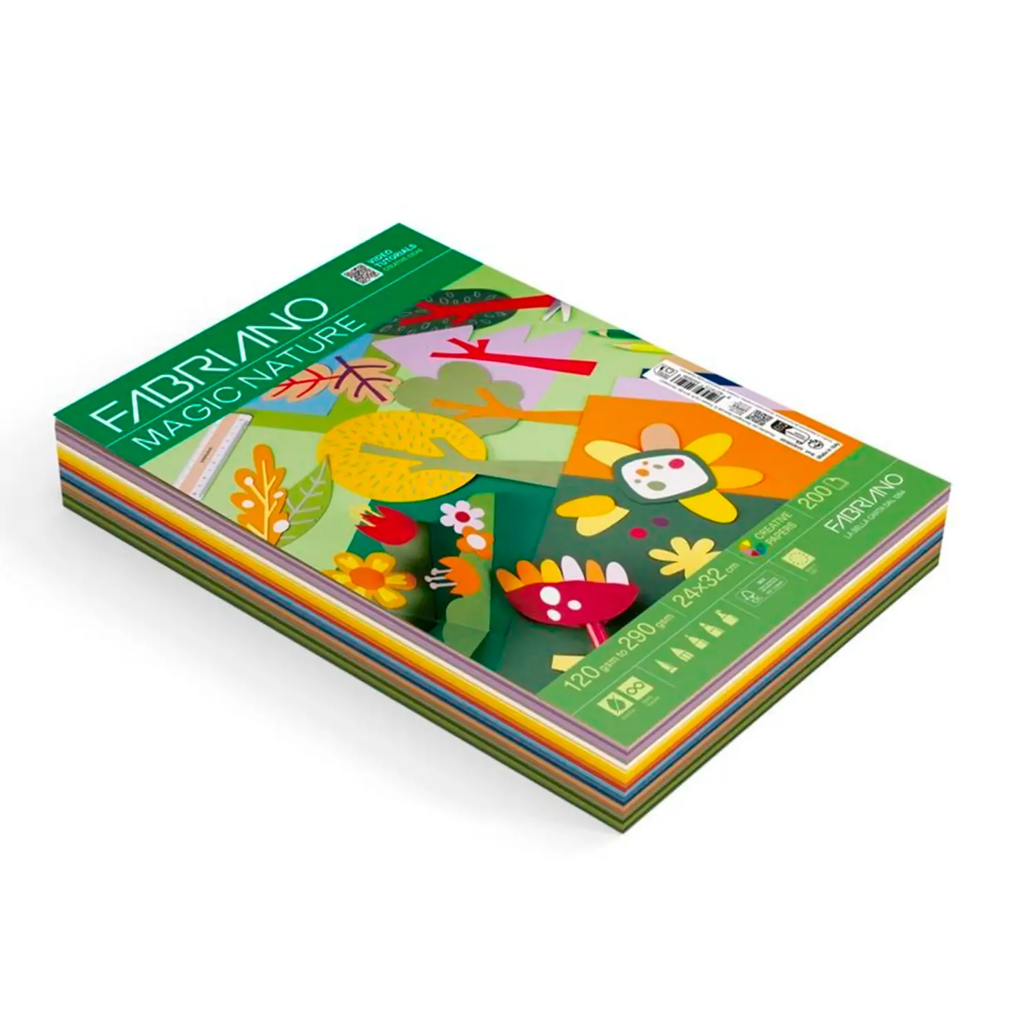 Cartoncino Colorato Magic Nature, 200 Fogli cm.24x32 in 20 Colori da 120 a 290 gr/mq - Carta e cartoncino