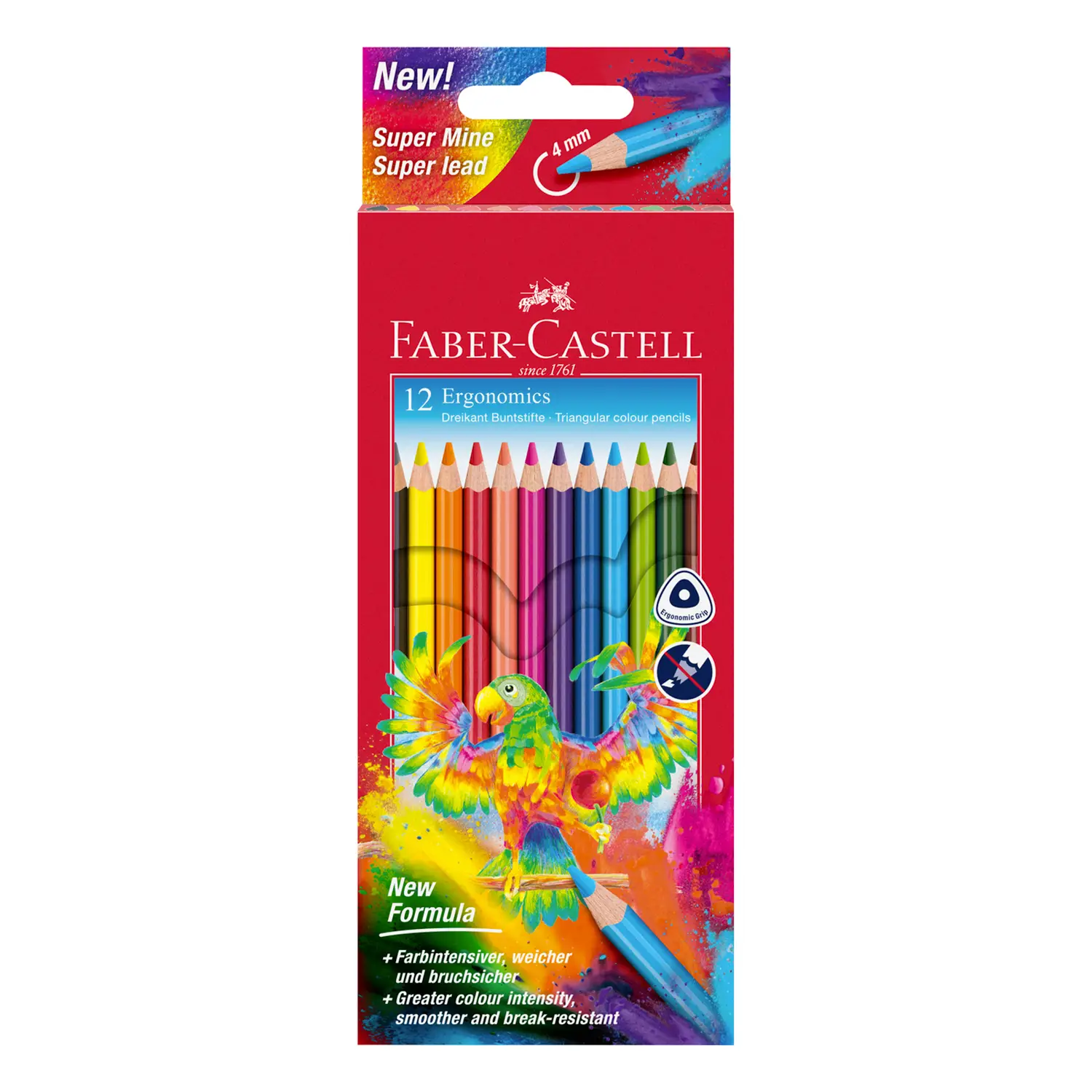 Matite Colorate Faber-Castell Mina 4.0: Triangolari Ed Ergonomiche Pezzi 12 - Matite Temperini Gomme