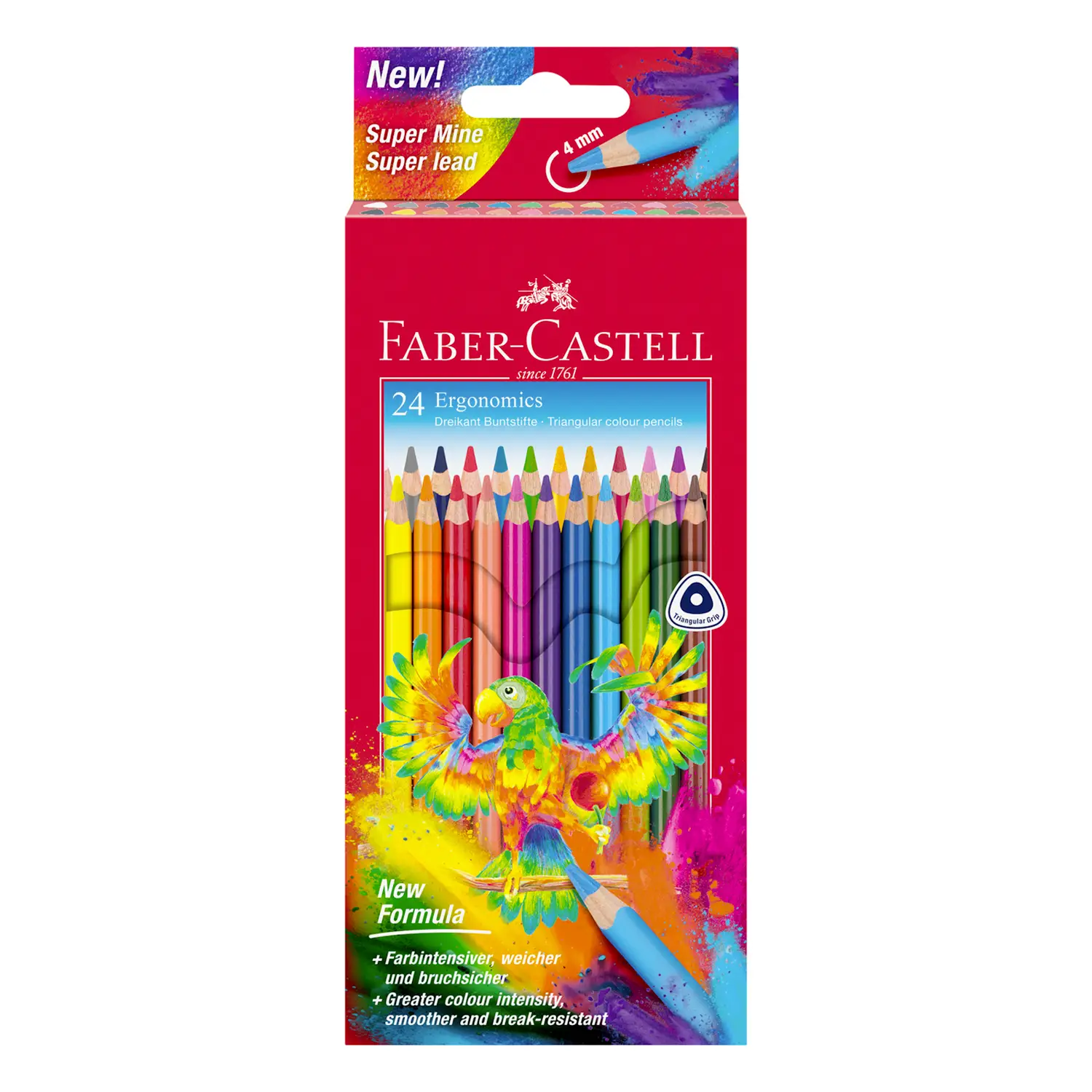 Matite Colorate Faber-Castell Mina 4.0: Triangolari Ed Ergonomiche Pezzi 24 - Matite Temperini Gomme