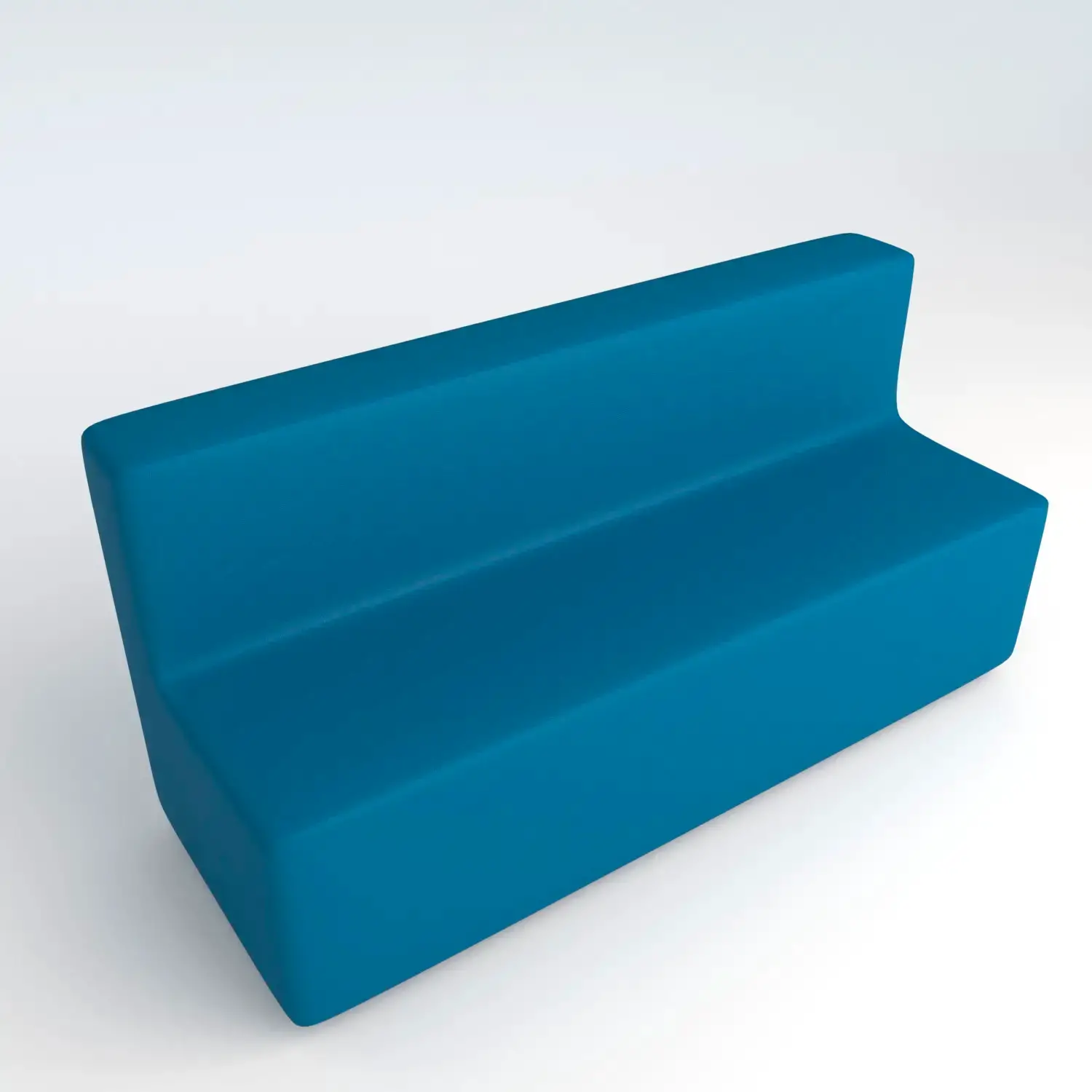 Divano Ecopelle Ignifugo 4 Posti H 46 Azzurro Per Ambienti Scolastici Innovativi - Salottini e arredi morbidi