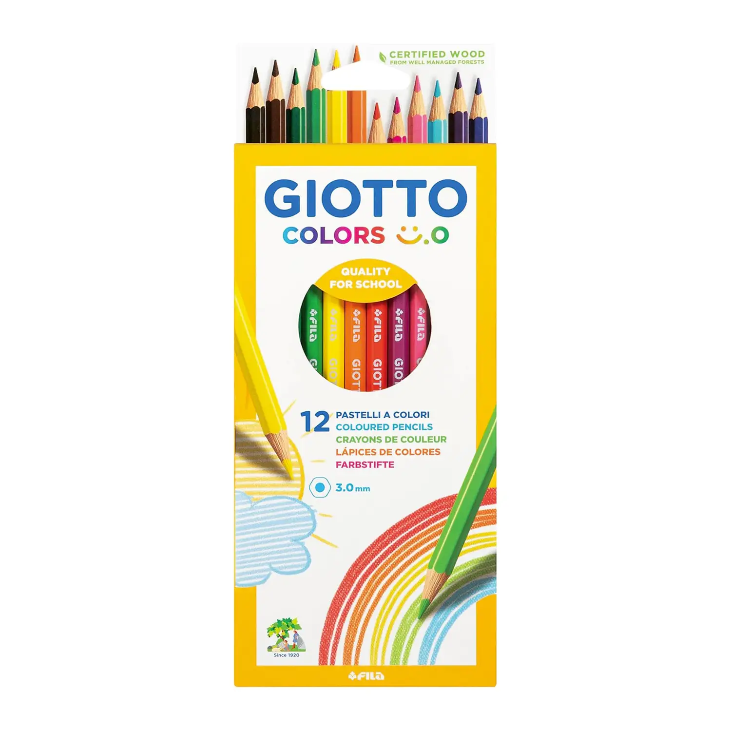 Pastelli Colorati Giotto Colors Smile - 12 Pezzi - Pastelli