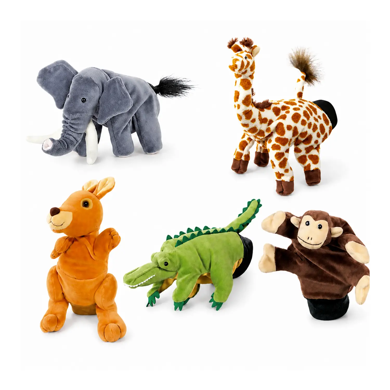 Burattini A Guanto Animali Set 5 Pezzi - 2ª Serie - peluches 0/36 mesi