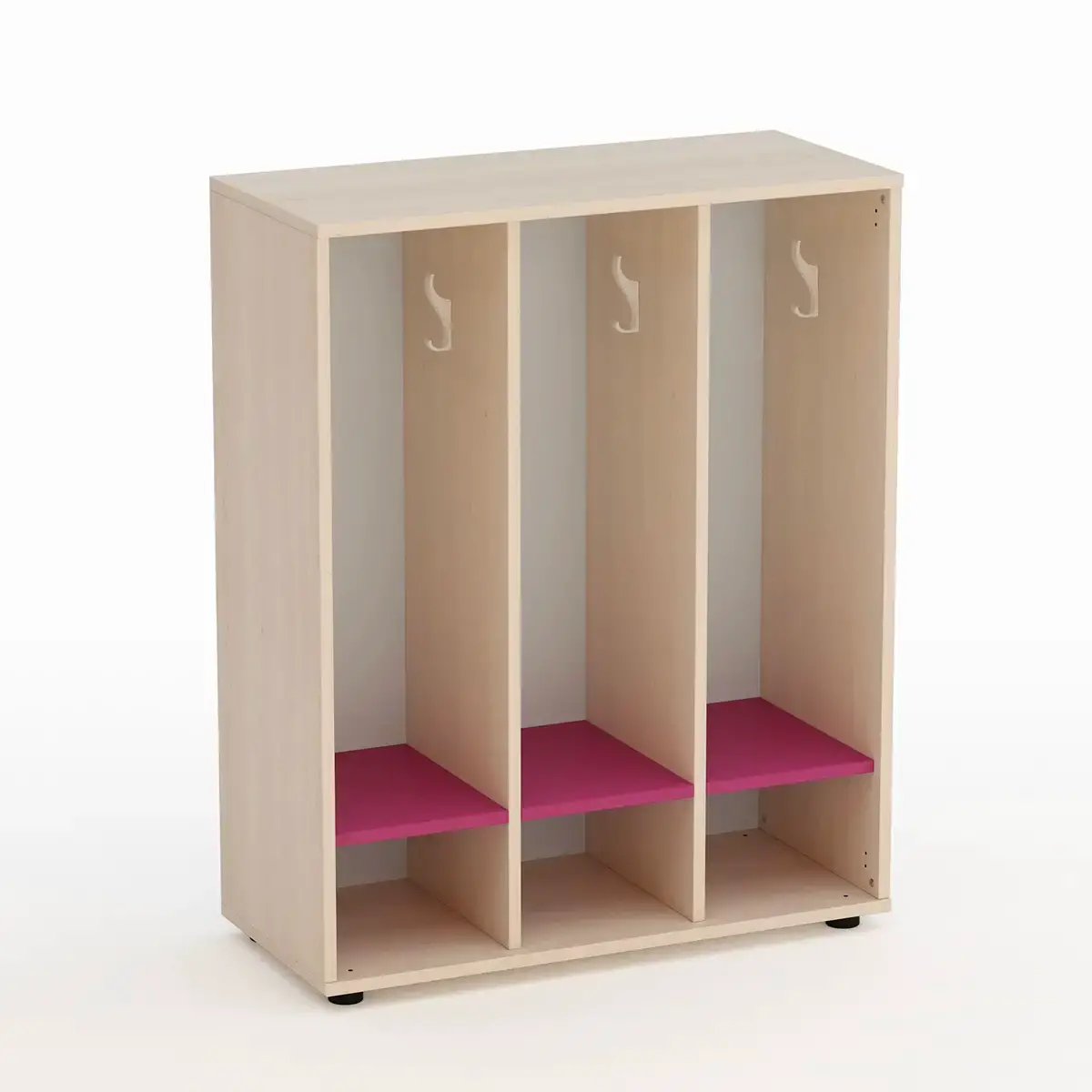 Mobile Scuola Spogliatoio Kubò Betulla a Giorno Fucsia - Conforme CAM - Arredo Nido e Infanzia