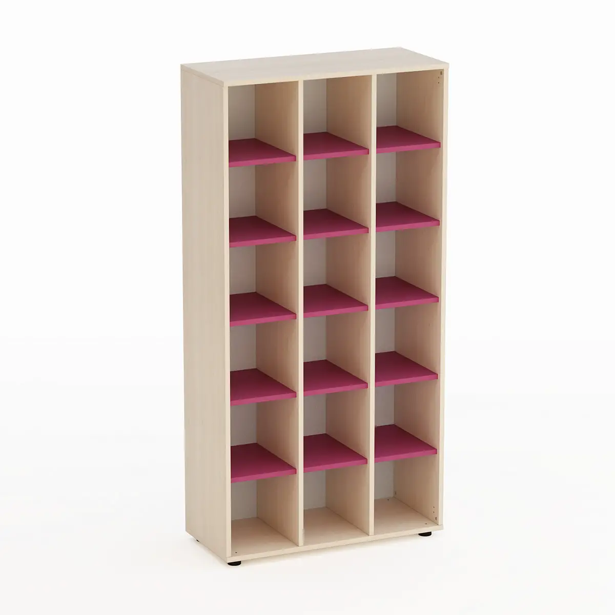 Mobile Kubò Betulla 18 Caselle H 180 Cm - Fucsia | Conforme CAM - Arredo Nido e Infanzia