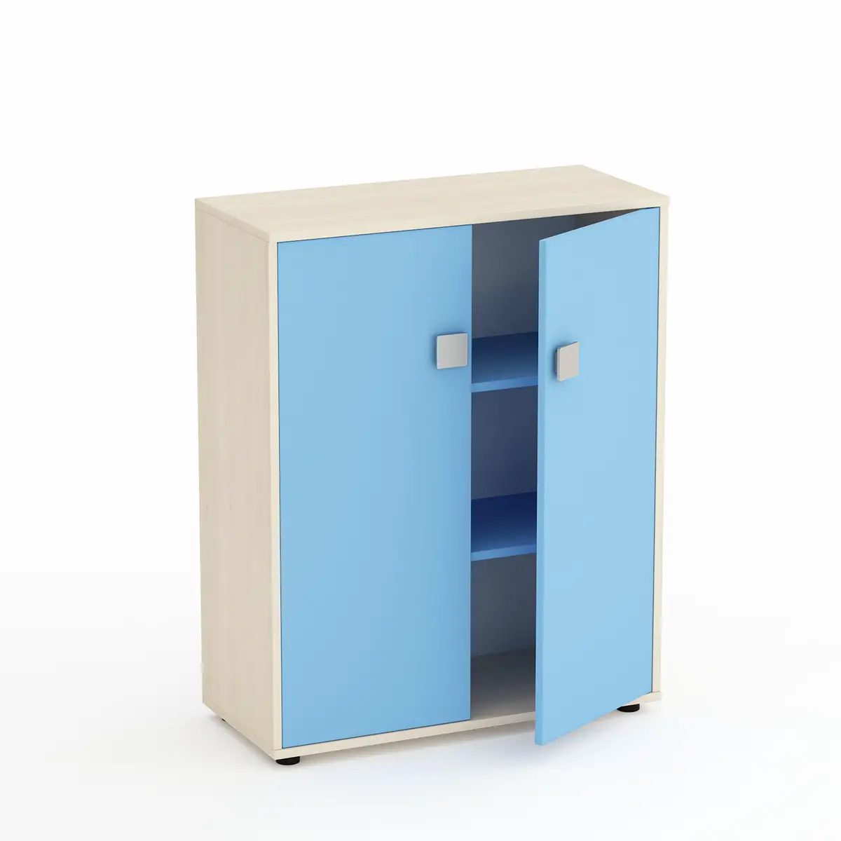 Mobile Kubò Betulla 2 Ante H 110 Cm - Ante Blu Orizzonte | Conforme CAM - Arredo Nido e Infanzia