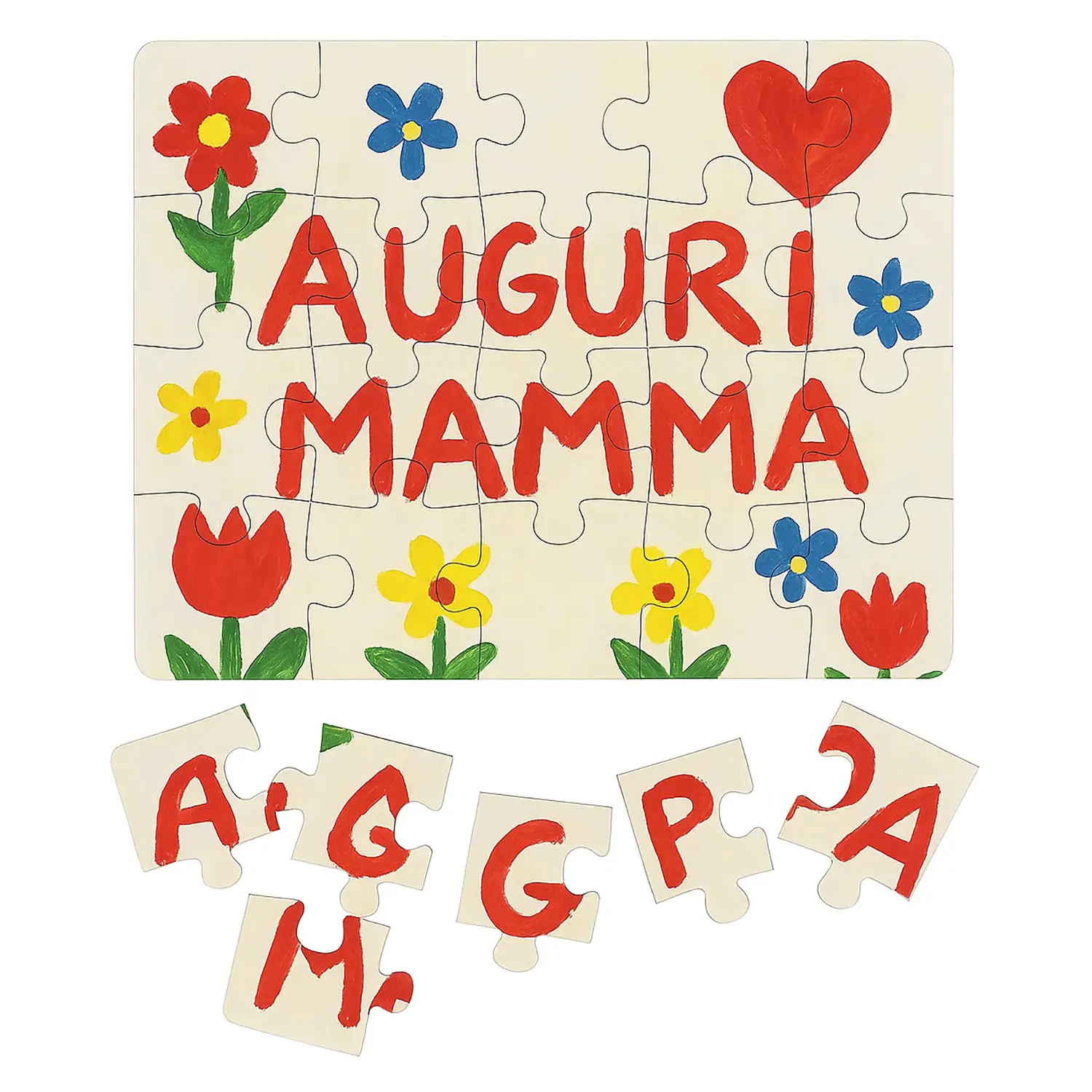 Puzzle Bianco da Dipingere – 30 Tessere A4 – Cartoncino Resistente - Carta e cartoncino