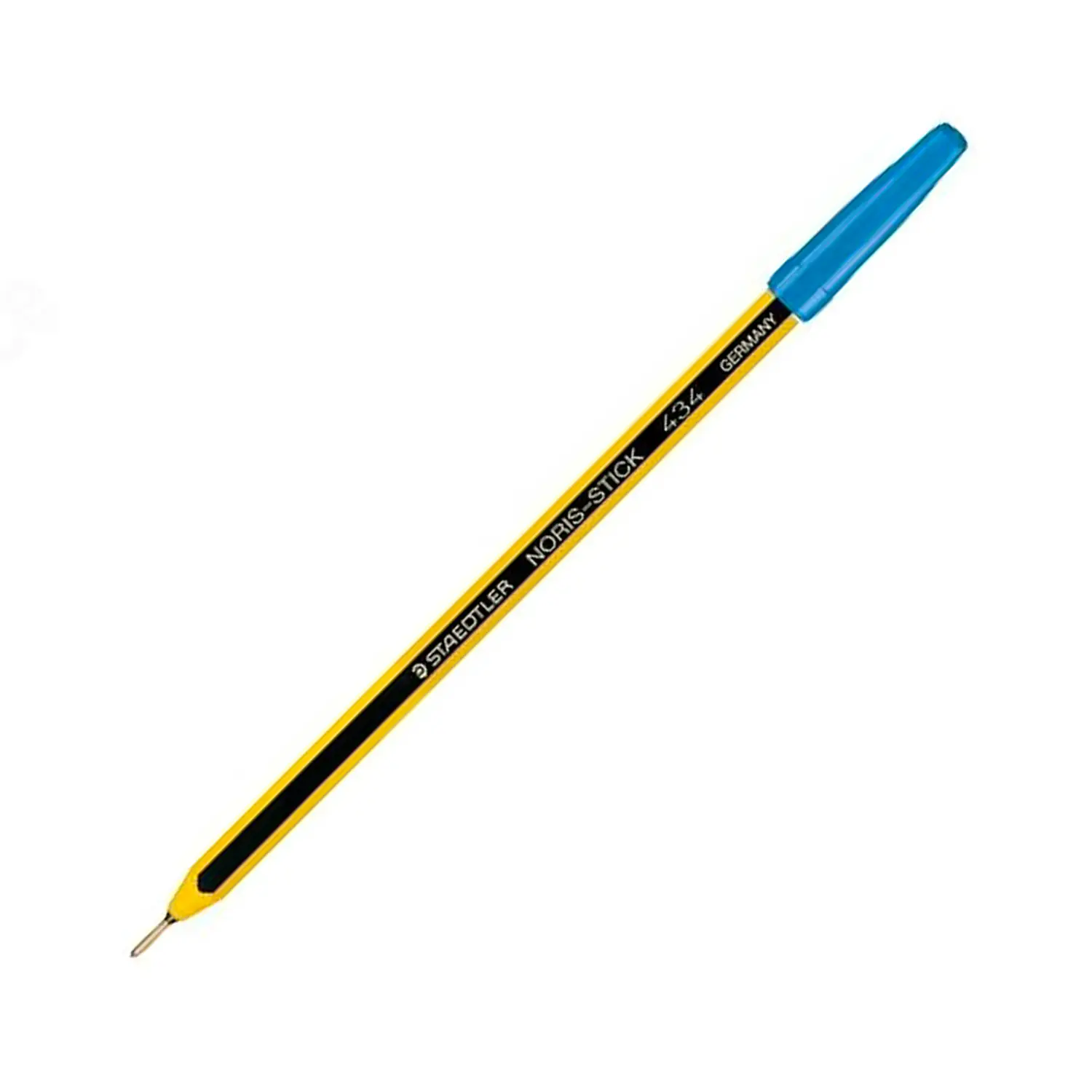 Penna a Sfera Noris Stick 434 Staedtler Blu – Punta Media con Puntale in Metallo - penne pennarelli ufficio