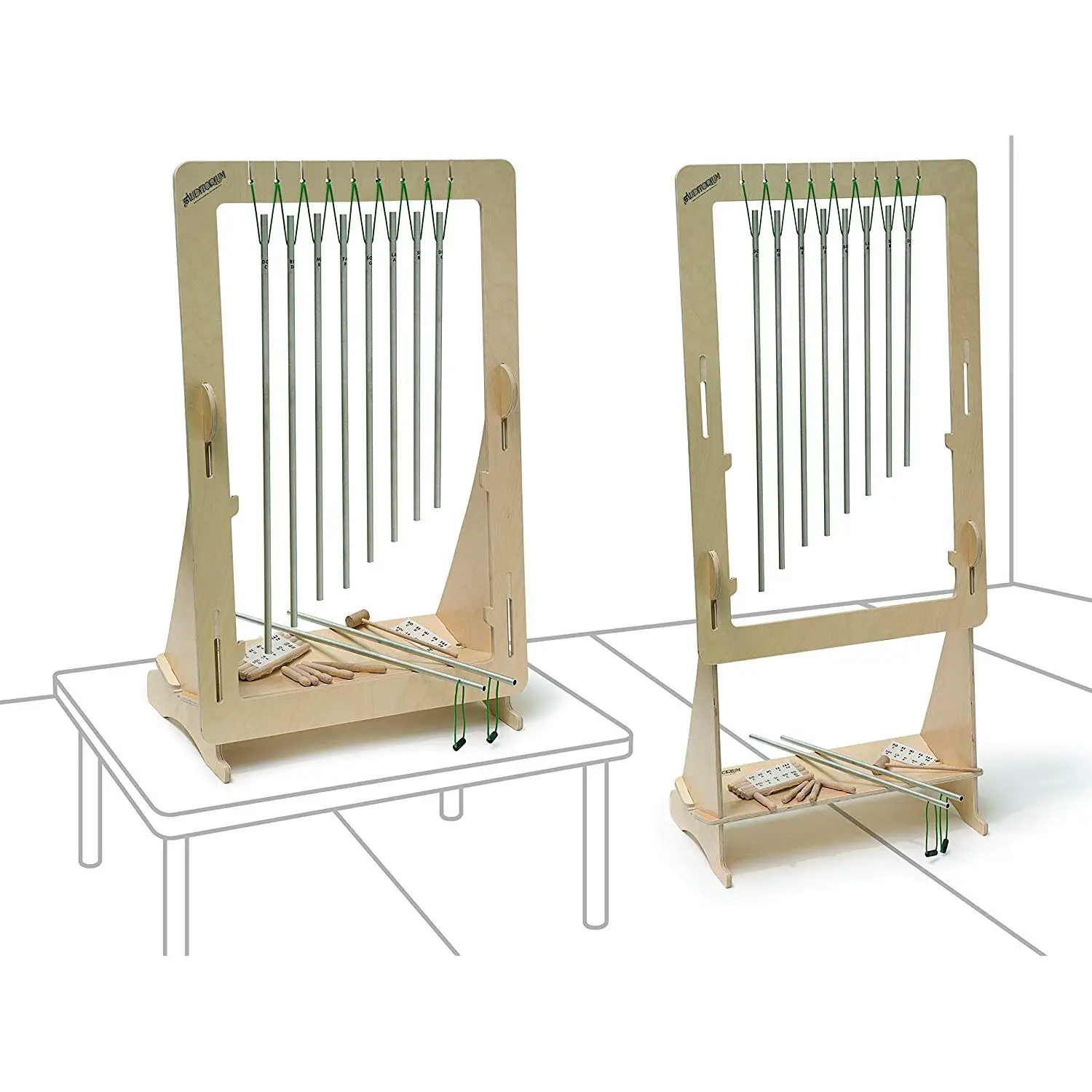Set 10 Carillon Tubolari in Alluminio - Scala DO-C / FA-F# - Educazione musicale