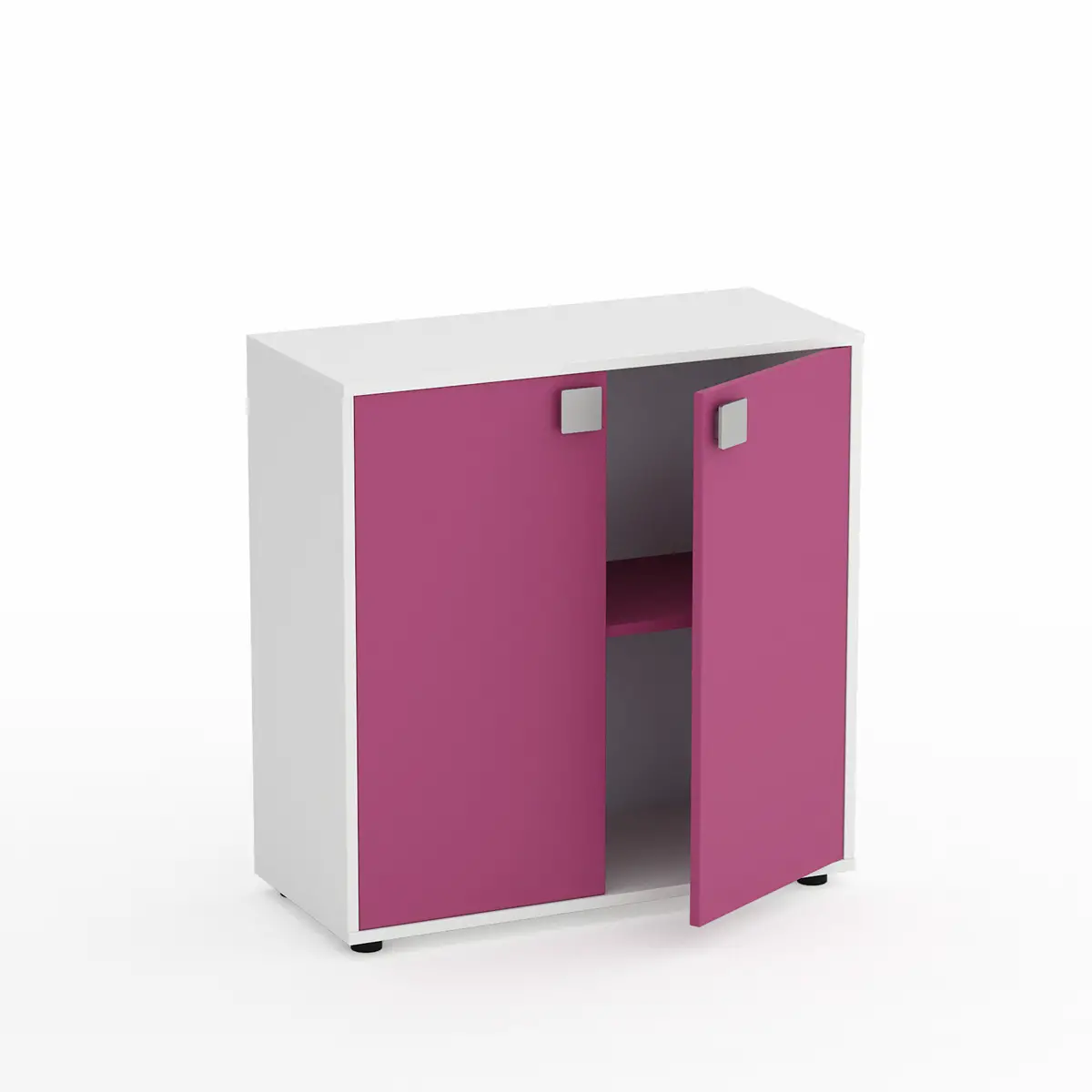 Mobile Scuola Kubò Bianco 2 Ante H 90 cm. Fucsia - Conforme CAM - Arredo scuola dell'obbligo